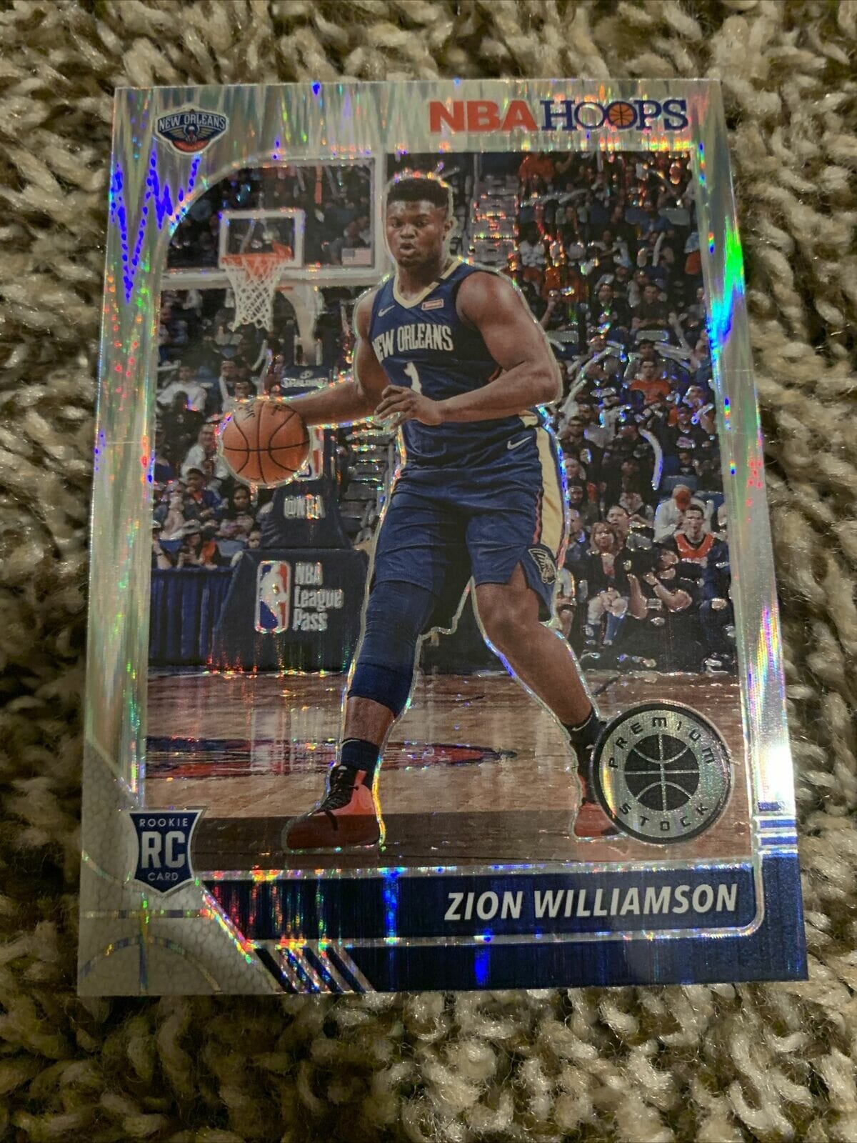 2019 Zion WIlliamson NBA Hoops Premium Stock Silver Prizm Rookie Card PSA 10 sale