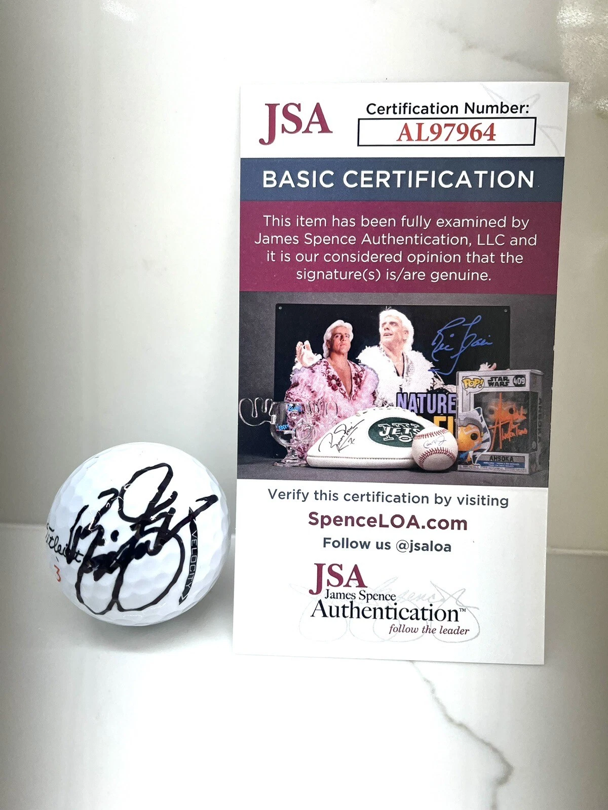 RICKIE FOWLER HAND SIGNED AUTO MASTERS LOGO GOLF BALL JSA CERT AL97964 #3
