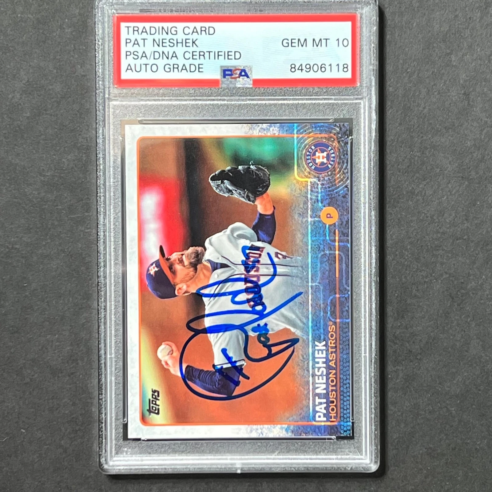 2015 Topps Series Two #471 Pat Neshek Signed Card PSA Slabbed Auto Grade 10 Astr
