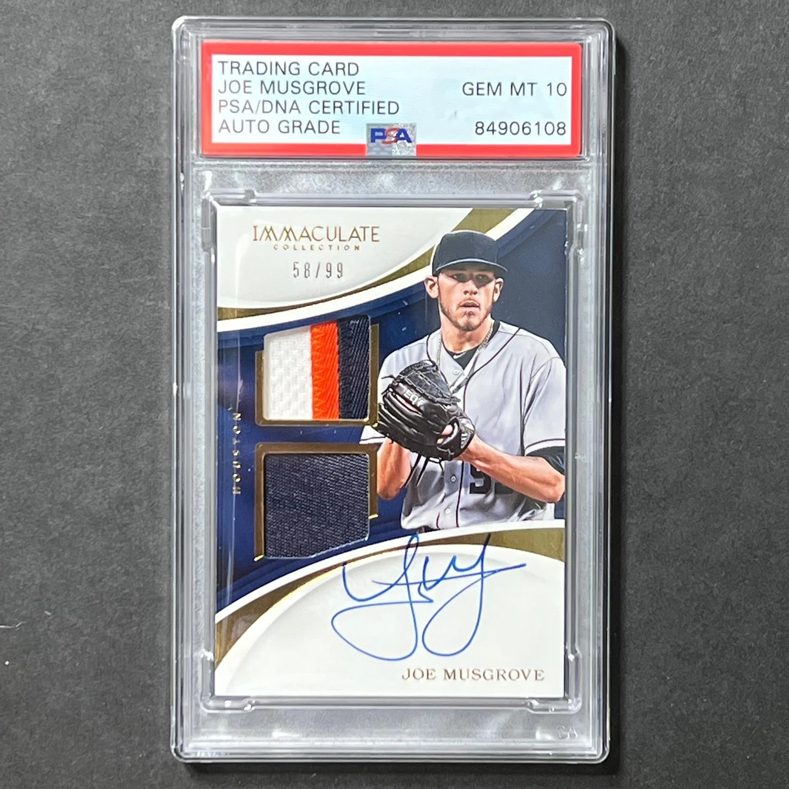 2017 Panini Immaculate #SPR-JM Joe Musgrove Signed Card PSA Slabbed Auto Grade 1
