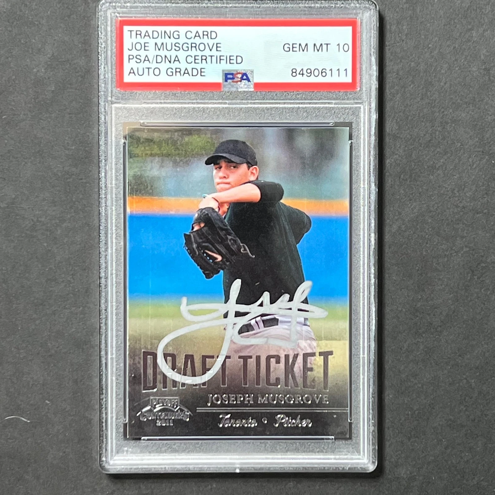 2011 Playoff Contenders #DT99 Joe Musgrove Signed Rookie Card PSA Slabbed Auto G
