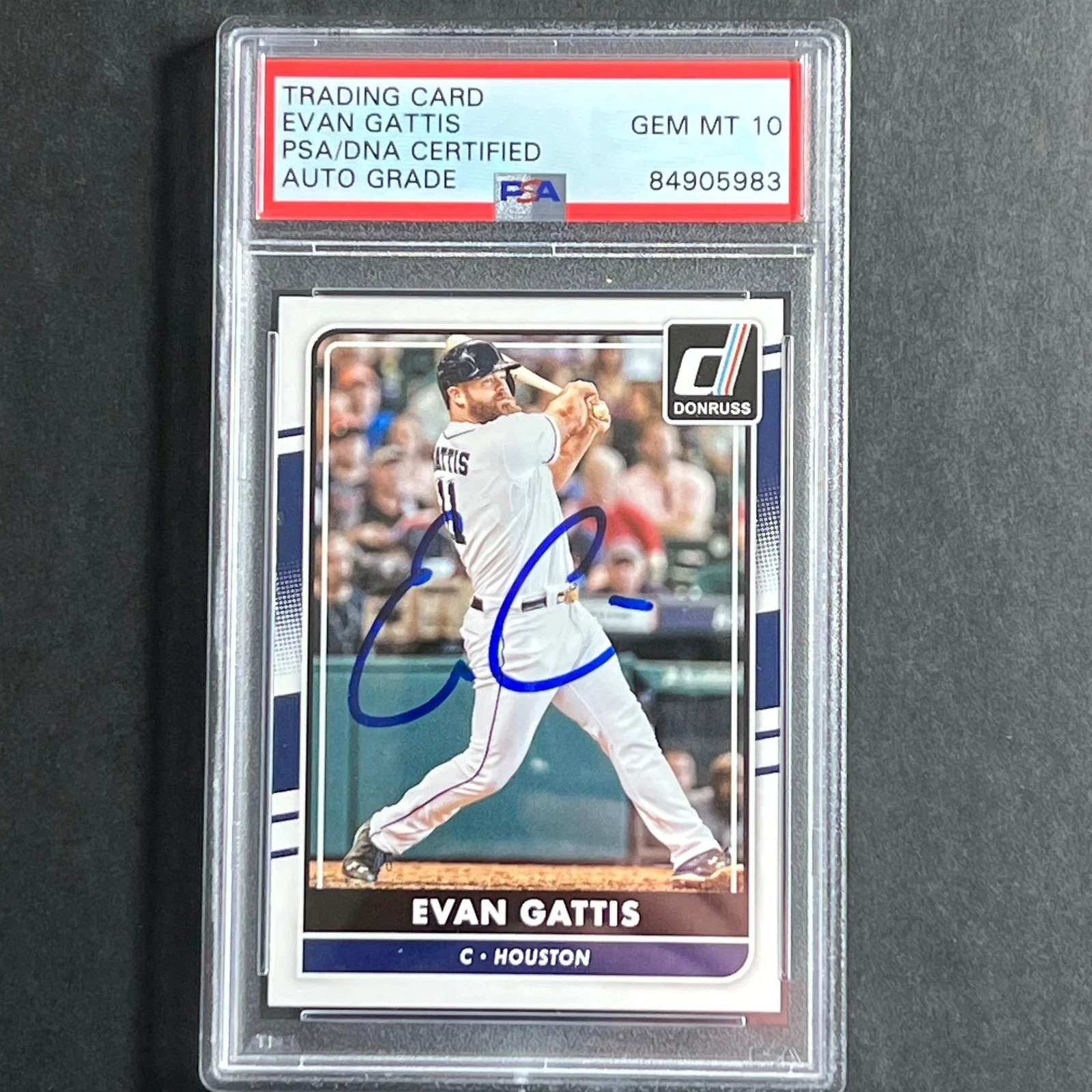 2016 Panini Donruss #150 Evan Gattis Signed Card PSA Slabbed Auto 10 Astros

