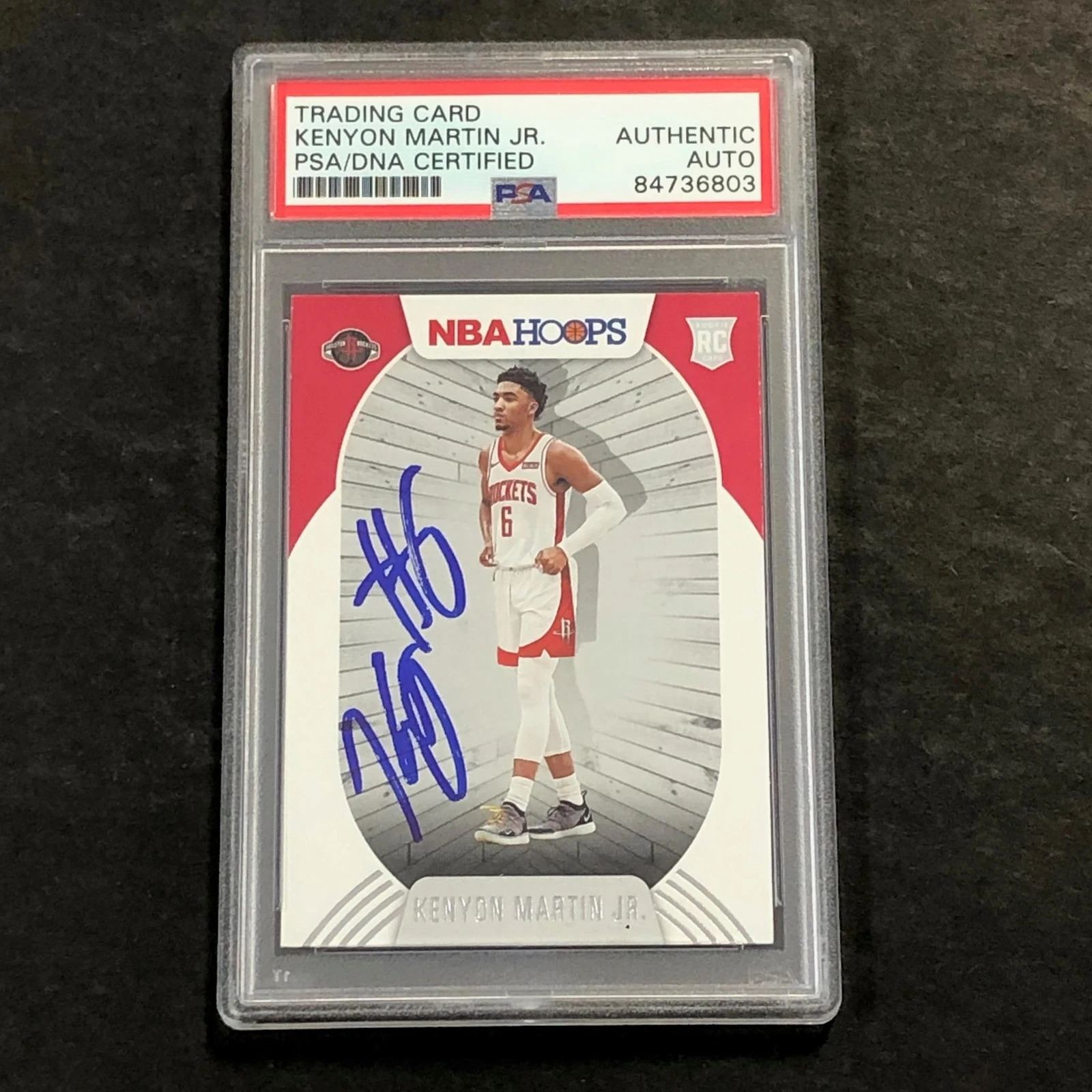 2020-21 NBA Hoops #232 Kenyon Martin Jr. Signed Card AUTO PSA Slabbed RC Rockets
