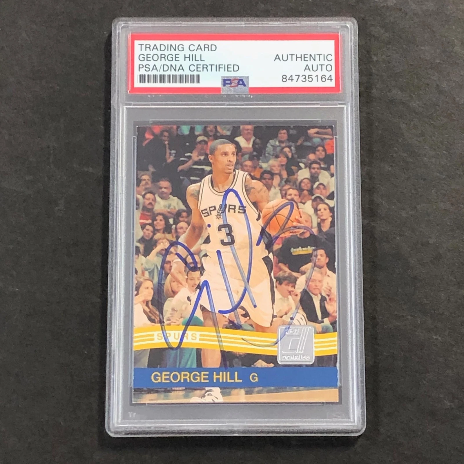 2010-11 Panini #107 George Hill Signed Card Auto PSA Slabbed Spurs
