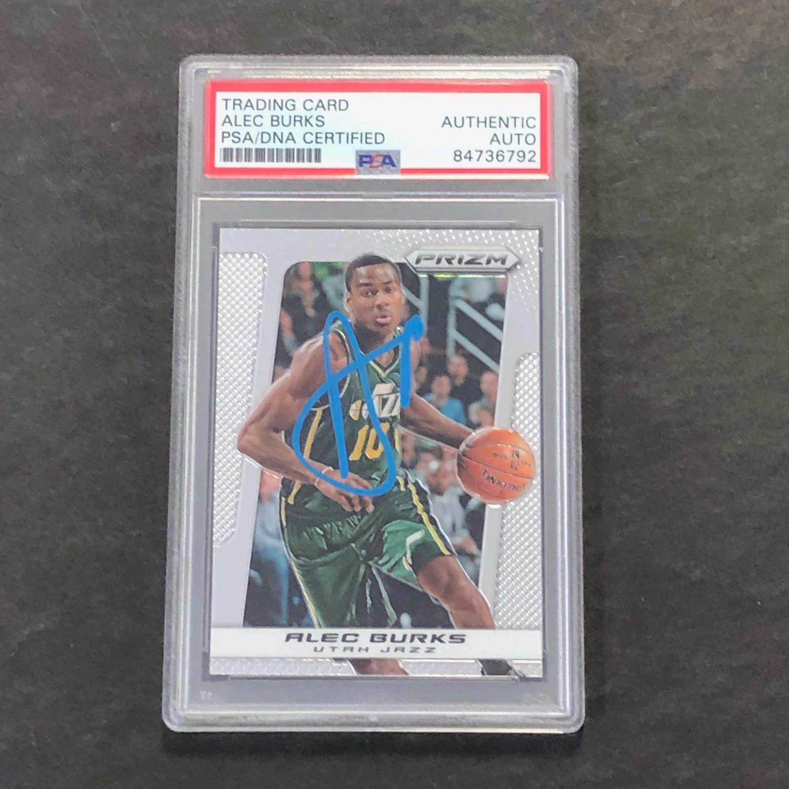 2013-14 Panini Prizm #162 Alec Burks Signed Card Auto PSA/DNA Encapsulated Jazz
