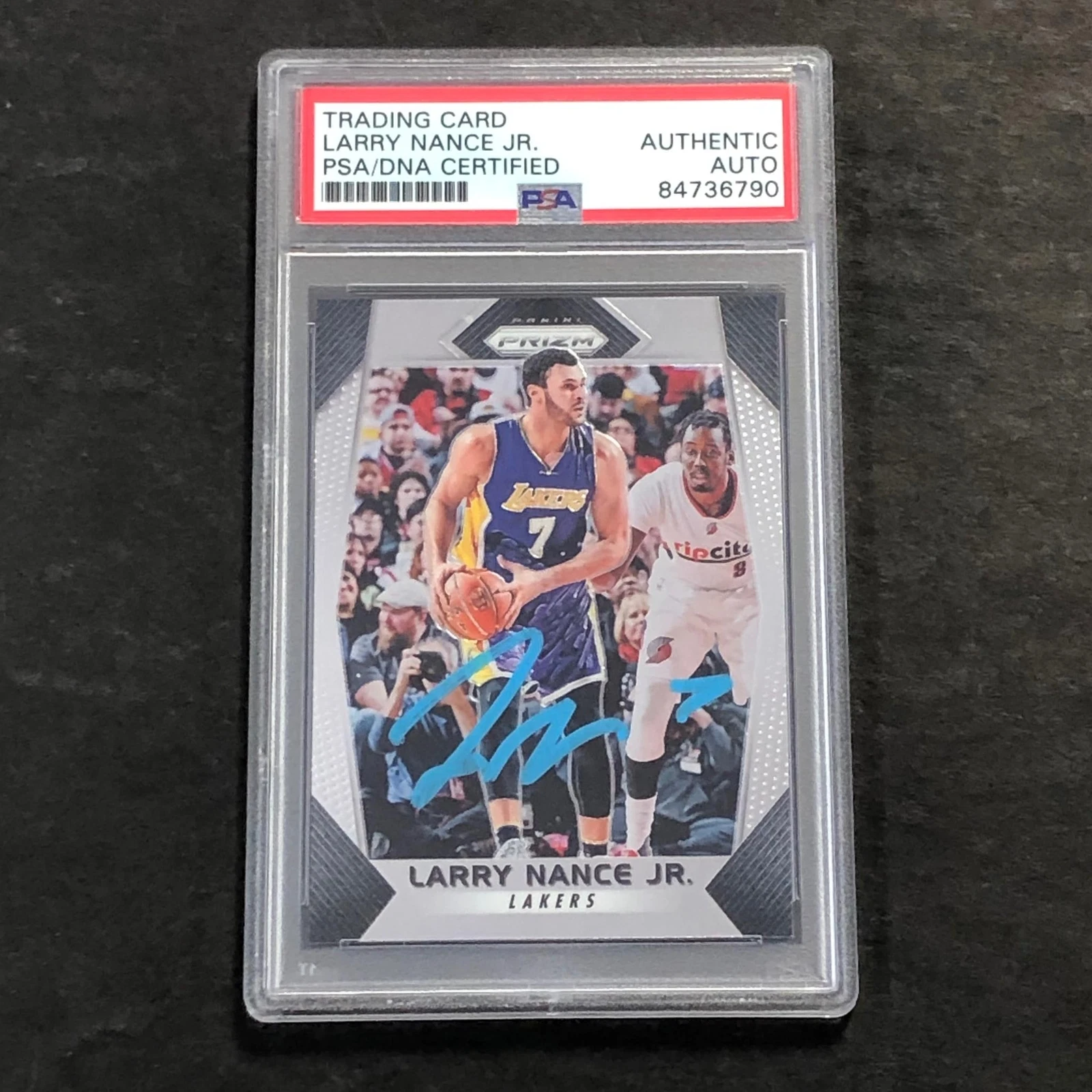 2017-18 Panini Prizm #288 Larry Nance Jr. Signed Card AUTO PSA Slabbed Lakers
