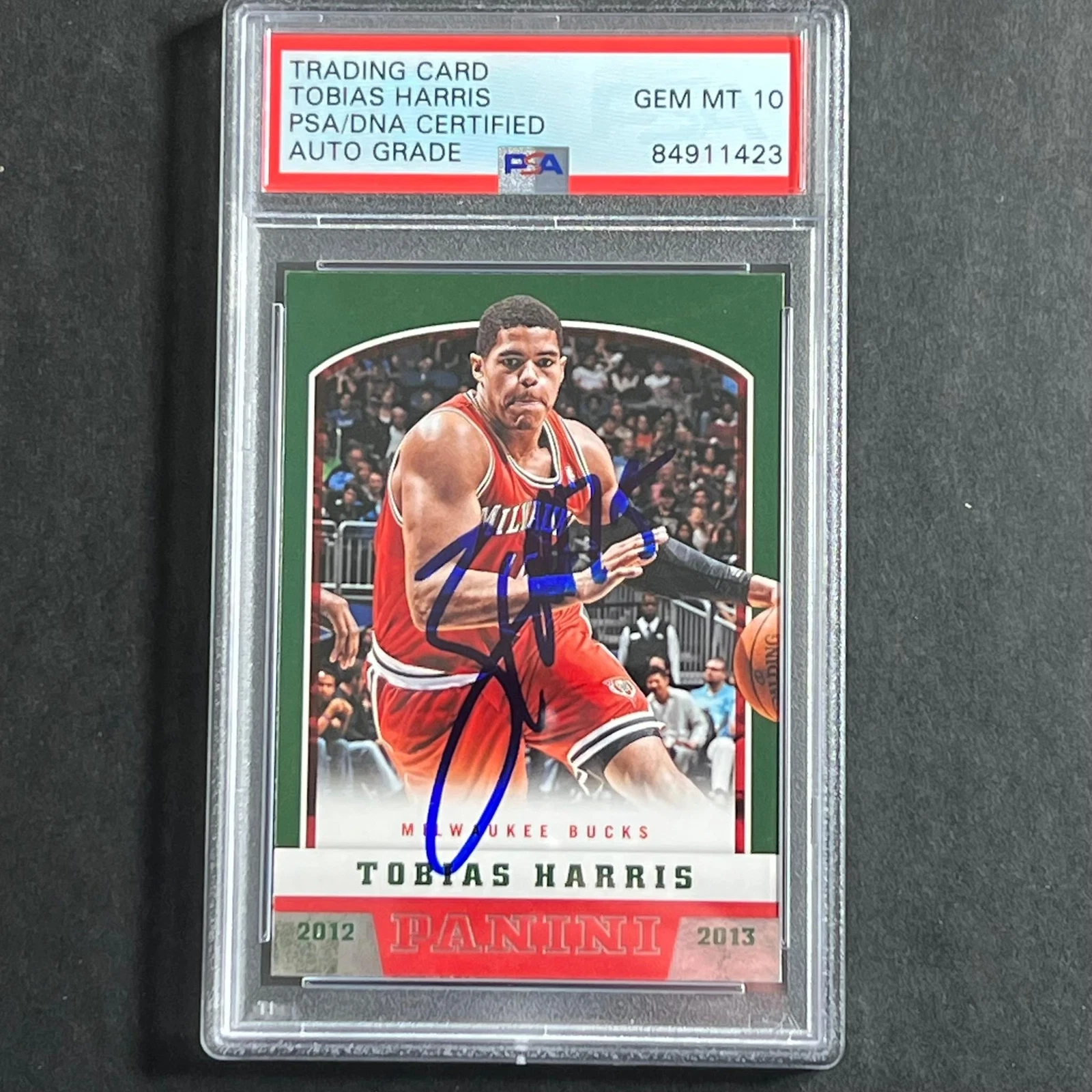 2012-13 Panini Basketball #289 Tobias Harris Signed Card AUTO 10 PSA Slabbed Buc
