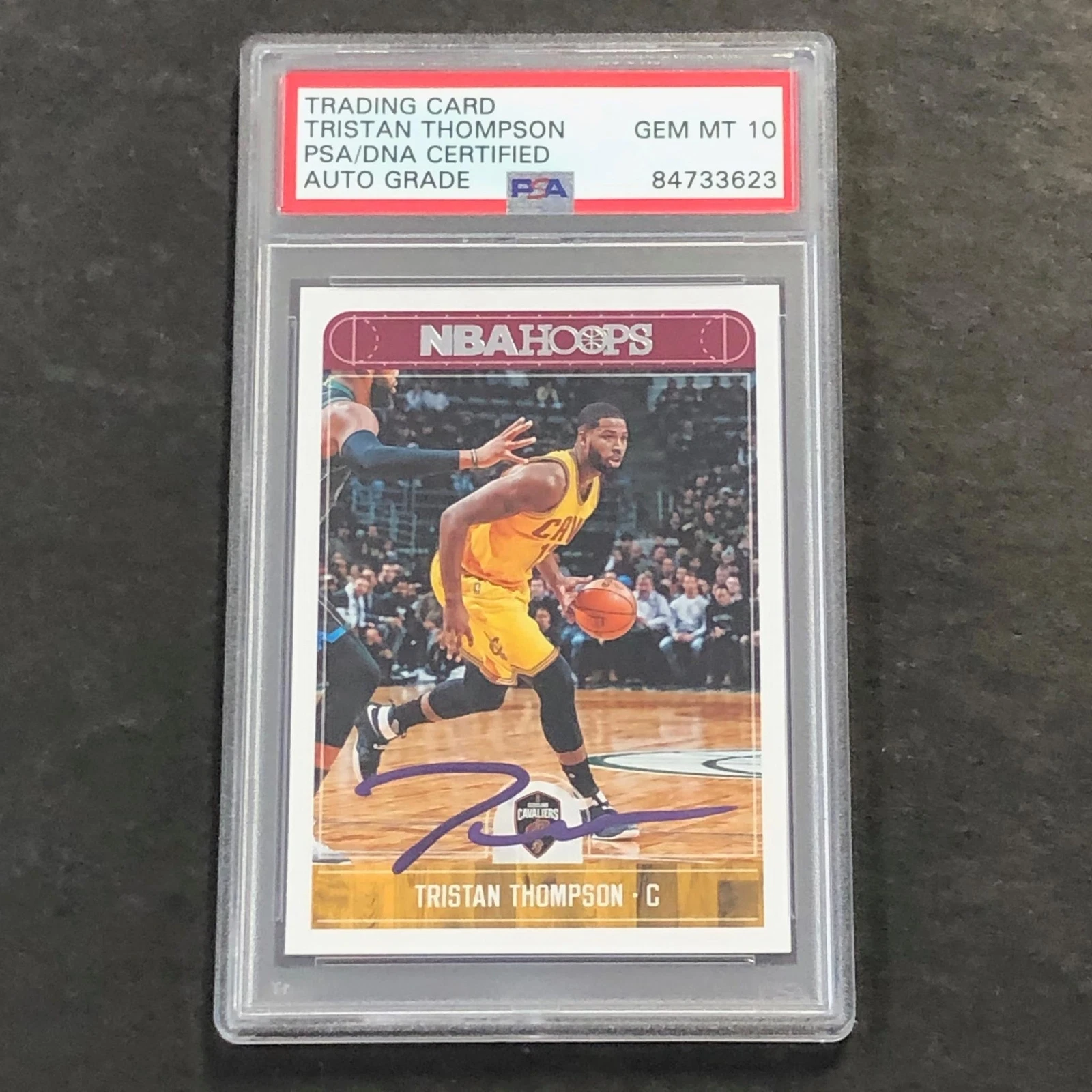 2017-18 Panini Hoops #29 TRISTAN THOMPSON Signed Card AUTO 10 PSA Slabbed Cavali
