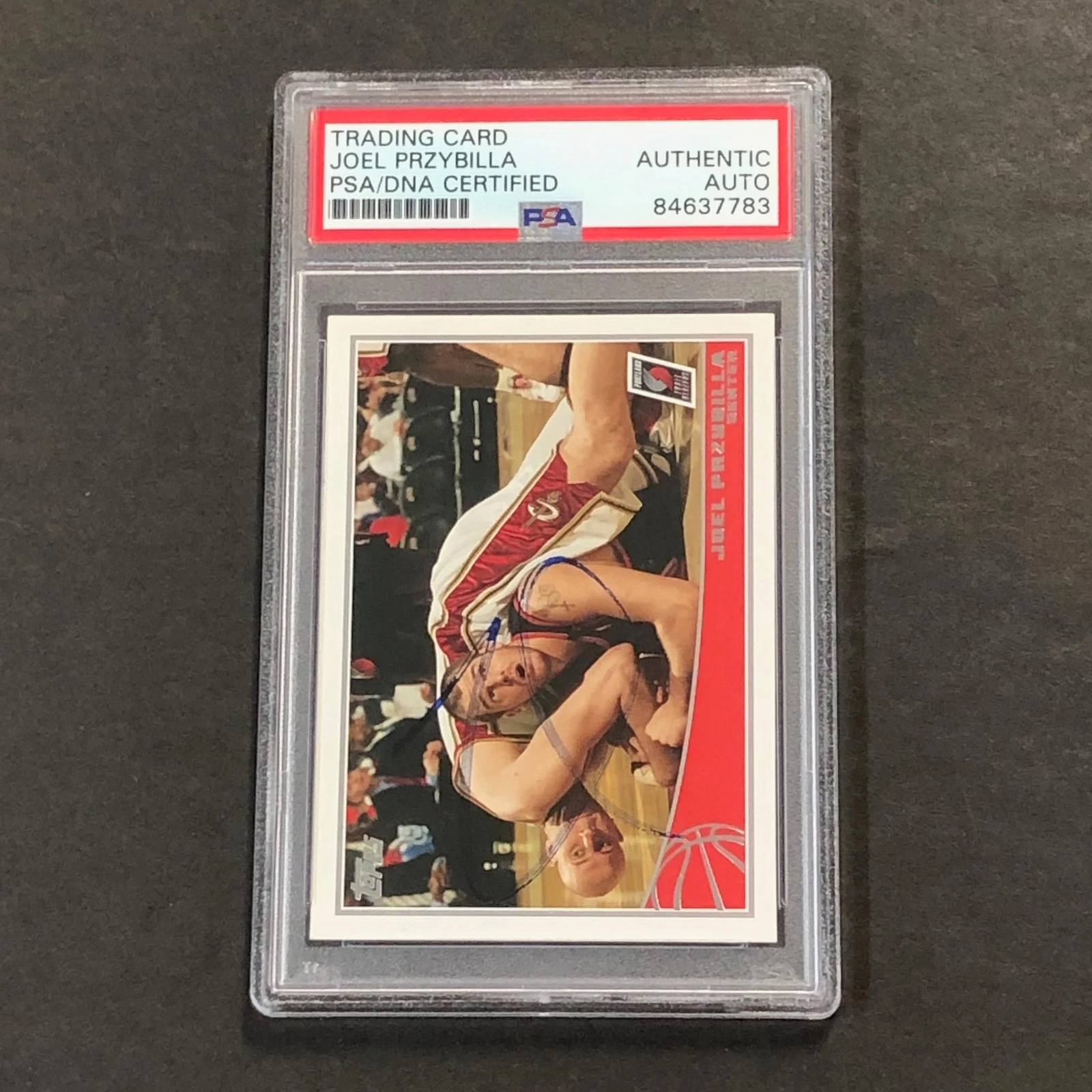 2009-10 Topps #256 Joel Przybilla Signed Card AUTO PSA Slabbed Trail Blazers
