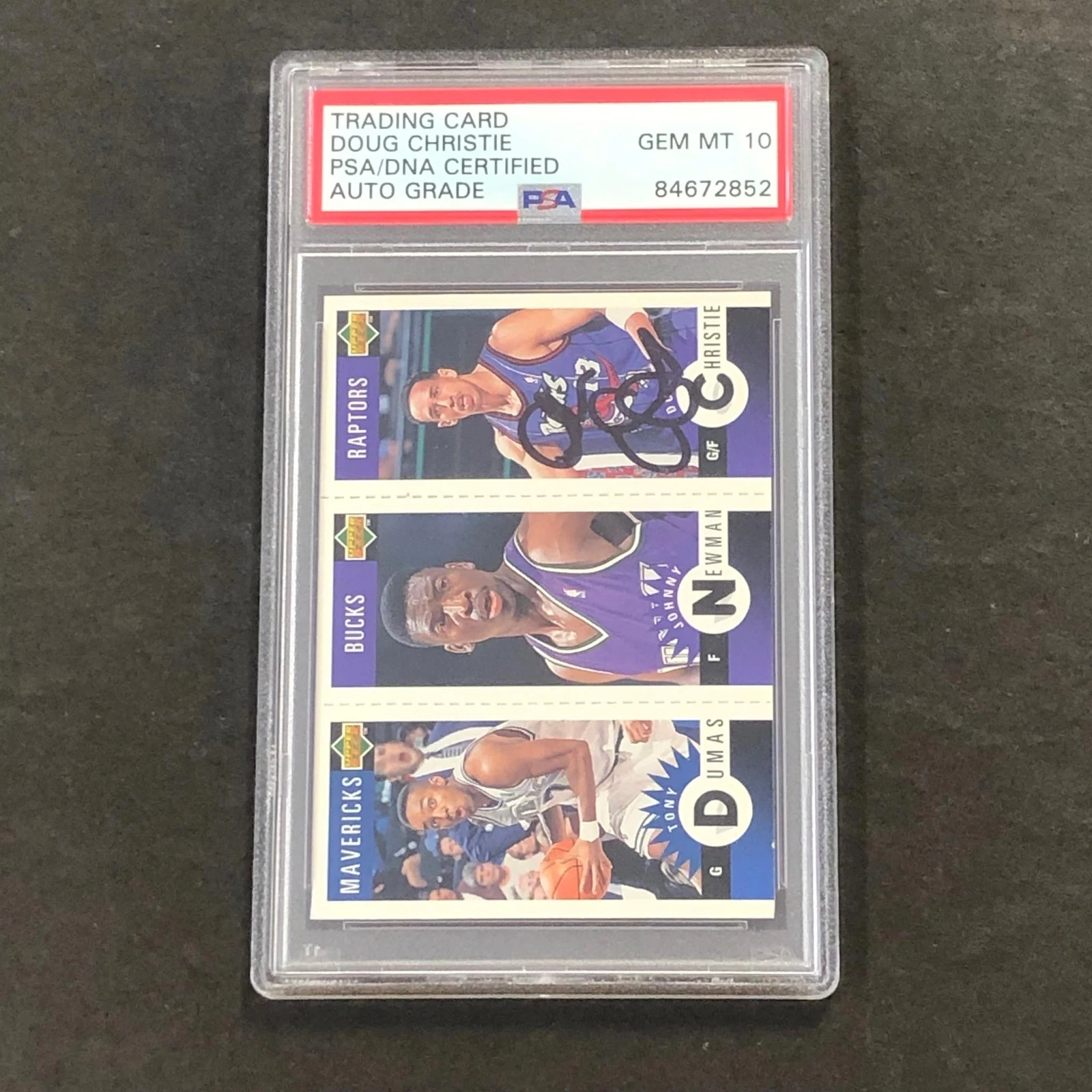 1996-97 Upper Deck #M170 DOUG CHRISTIE Signed Card AUTO 10 PSA/DNA Slabbed Rapto
