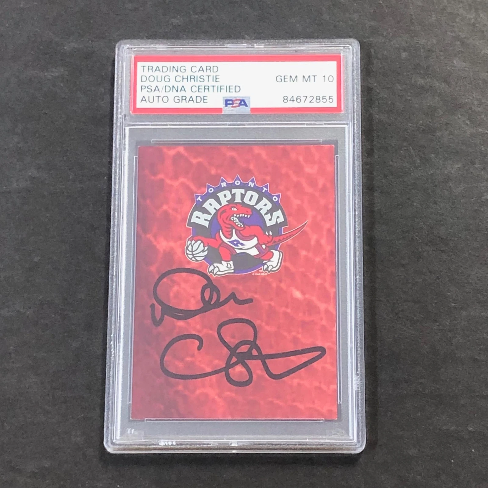1995-96 Skybox #418 DOUG CHRISTIE Signed Card AUTO PSA/DNA Slabbed Raptors
