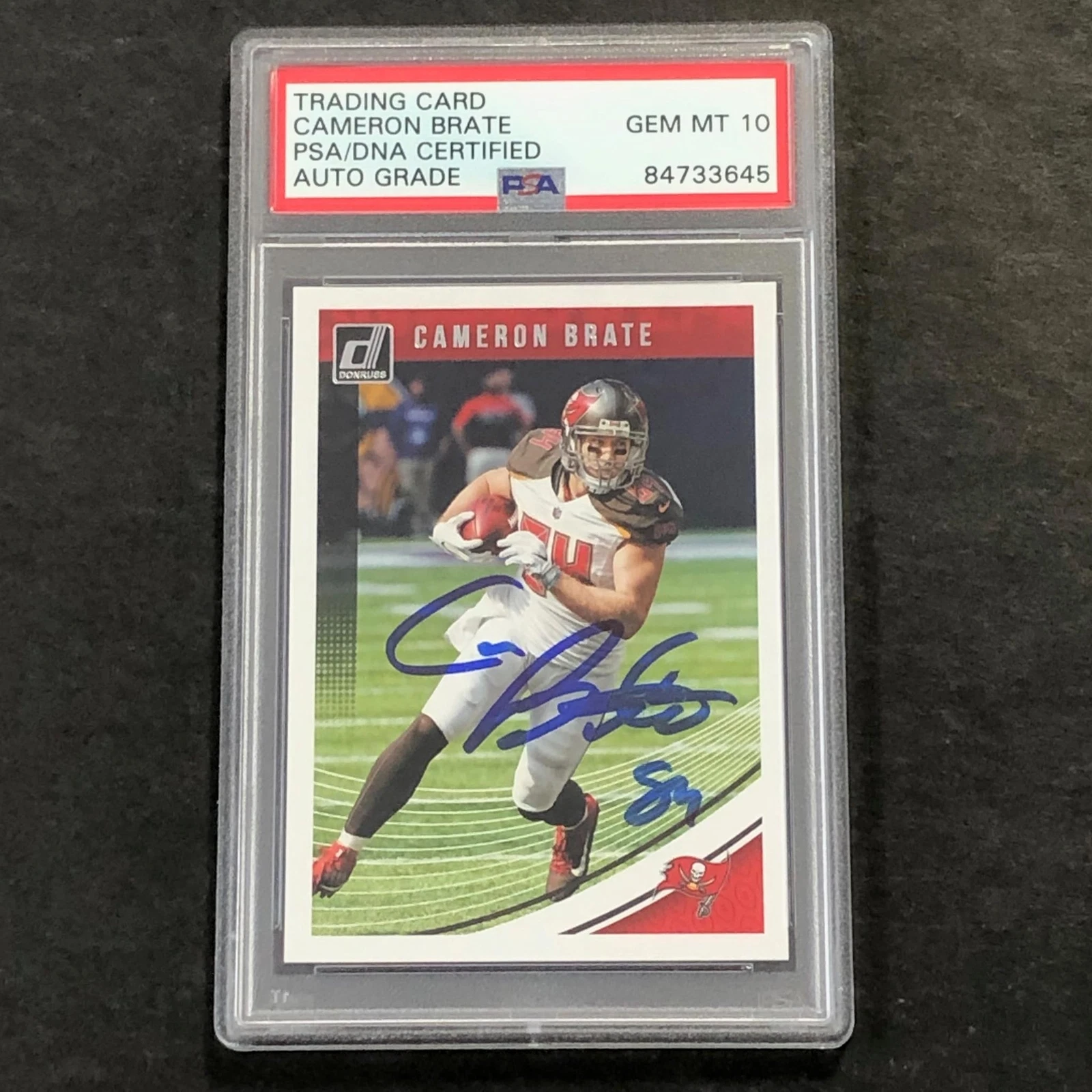 2018 Panini Donruss #269 Cameron Brate Signed Card AUTO 10 PSA Slabbed Bucs
