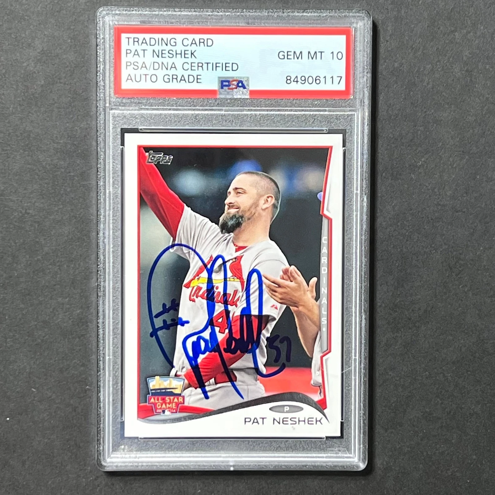 2014 Topps All Star #192 Pat Neshek Signed Card PSA Slabbed Auto Grade 10 Cardin
