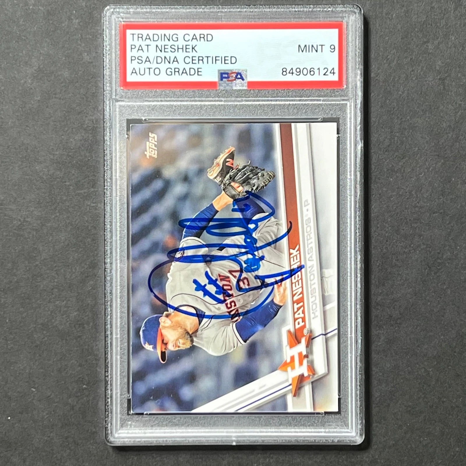 2017 Topps Series 1 #272 Pat Neshek Signed Card PSA Slabbed Auto Grade 9 Astros

