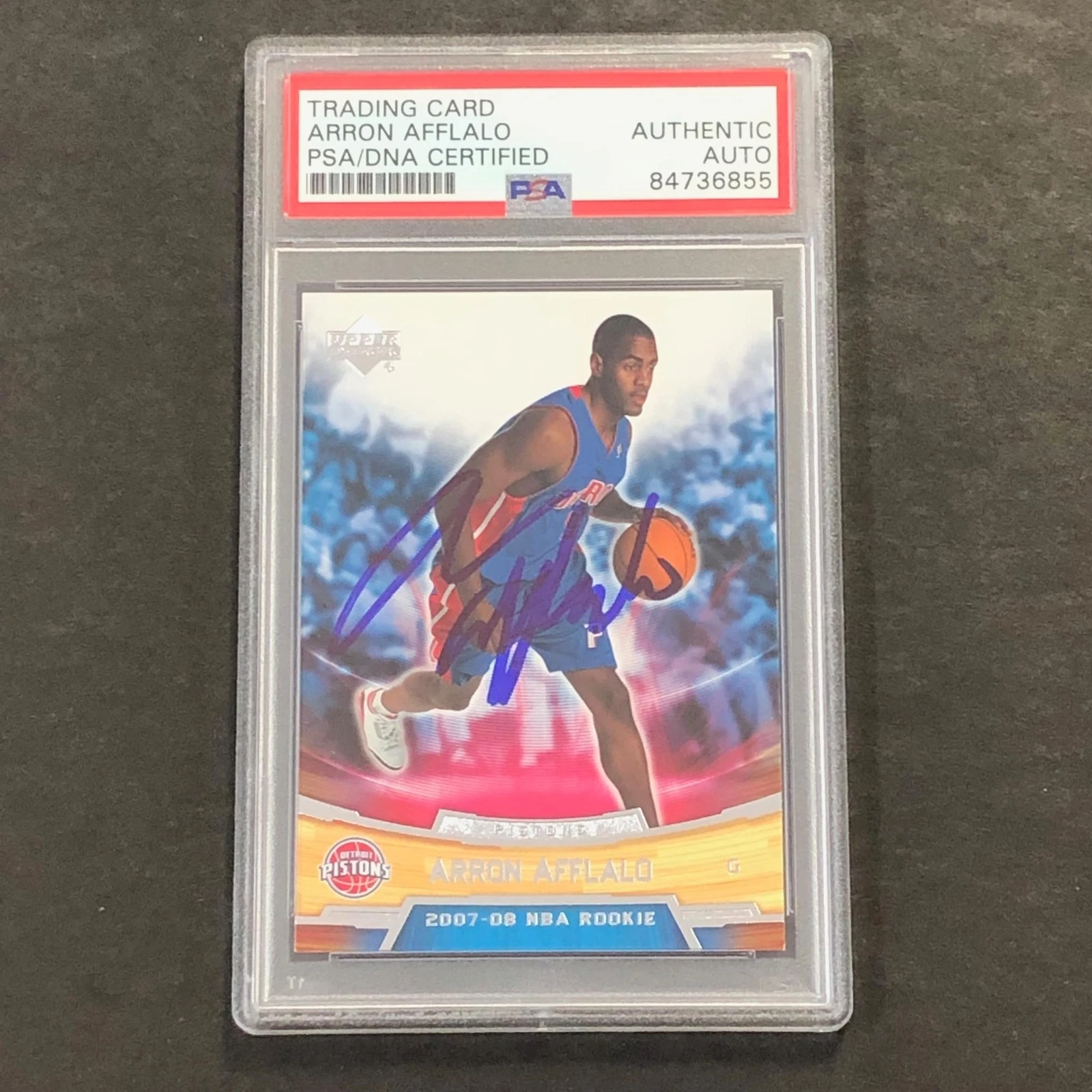 2007-08 Upper Deck #1 Aaron Afflalo Signed Rookie Card AUTO PSA Slabbed RC Pisto
