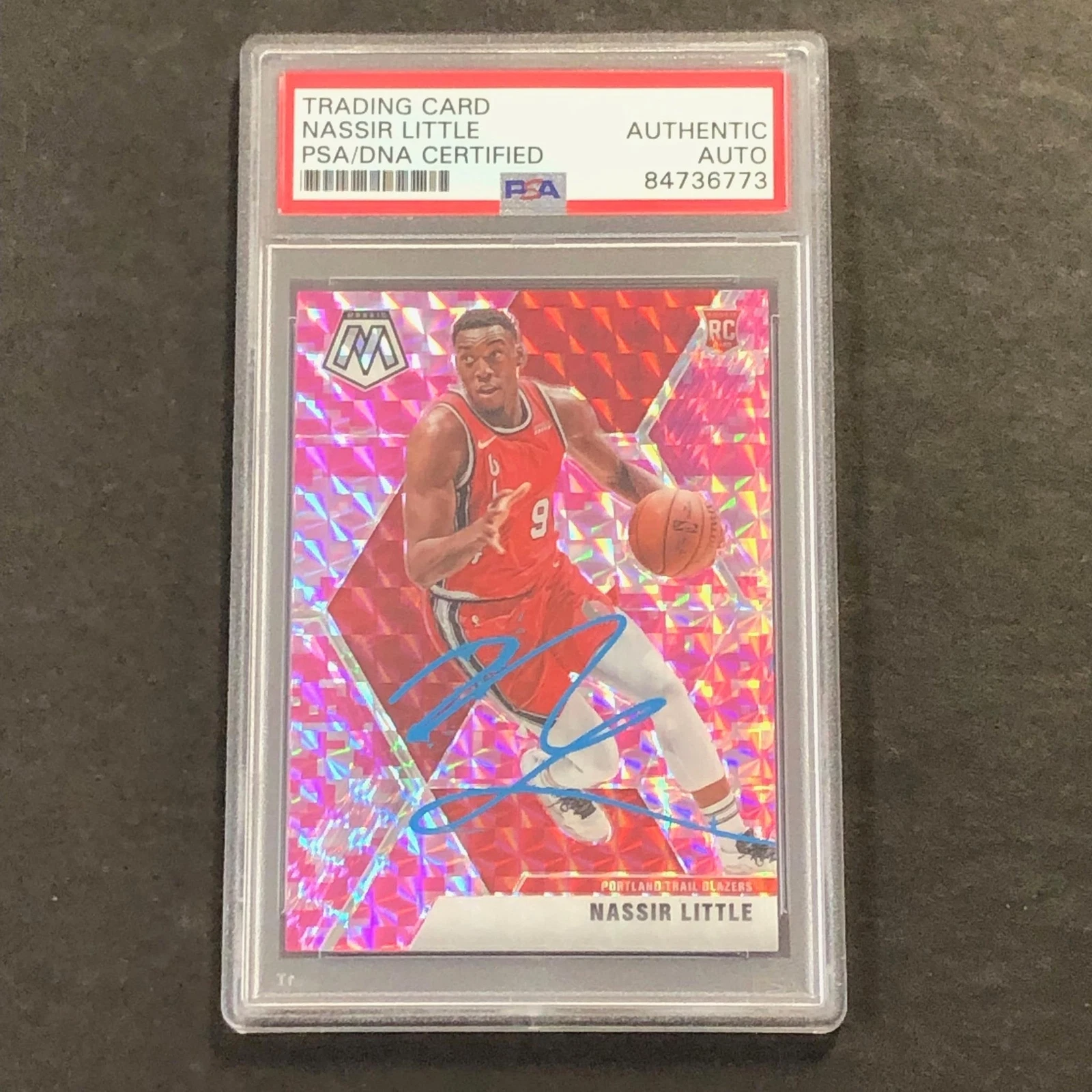 2019-20 Panini Mosaic #247 Nassir Little Signed Rookie Card AUTO PSA Slabbed RC
