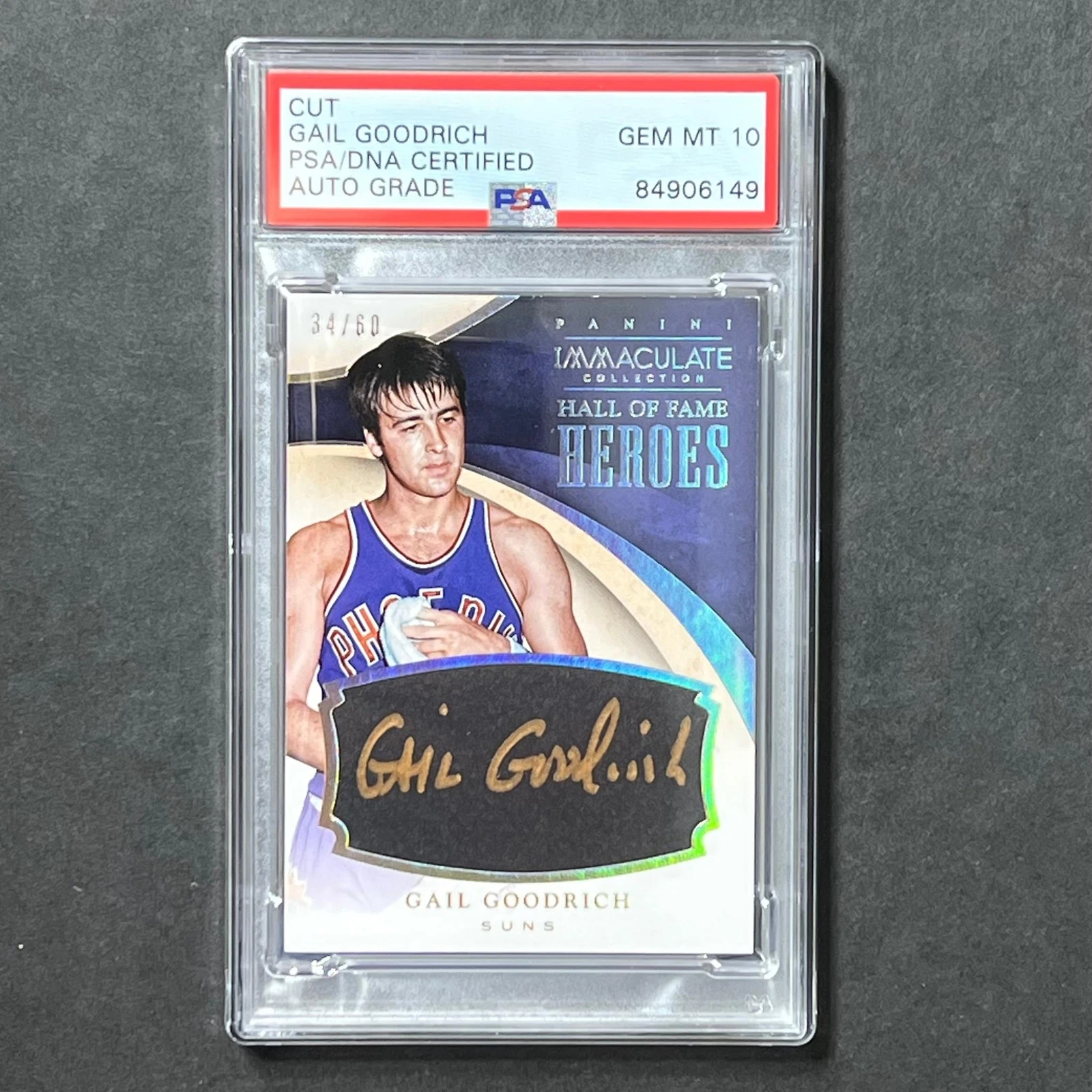 2013-14 Panini Immaculate #21 Gail Goodrich Signed Card AUTO GRADE 10 PSA Slabbe

