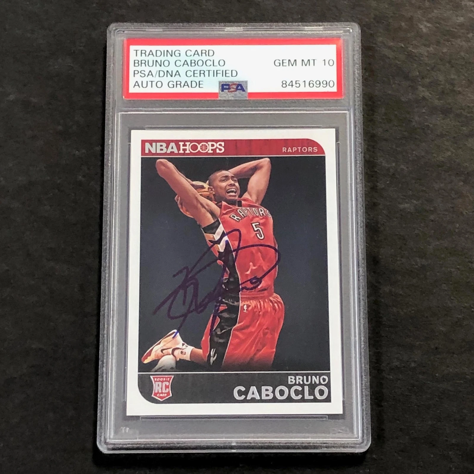 2014-15 Panini NBA Hoops #297 Bruno Caboclo Signed Card AUTO PSA/DNA Slabbed RC
