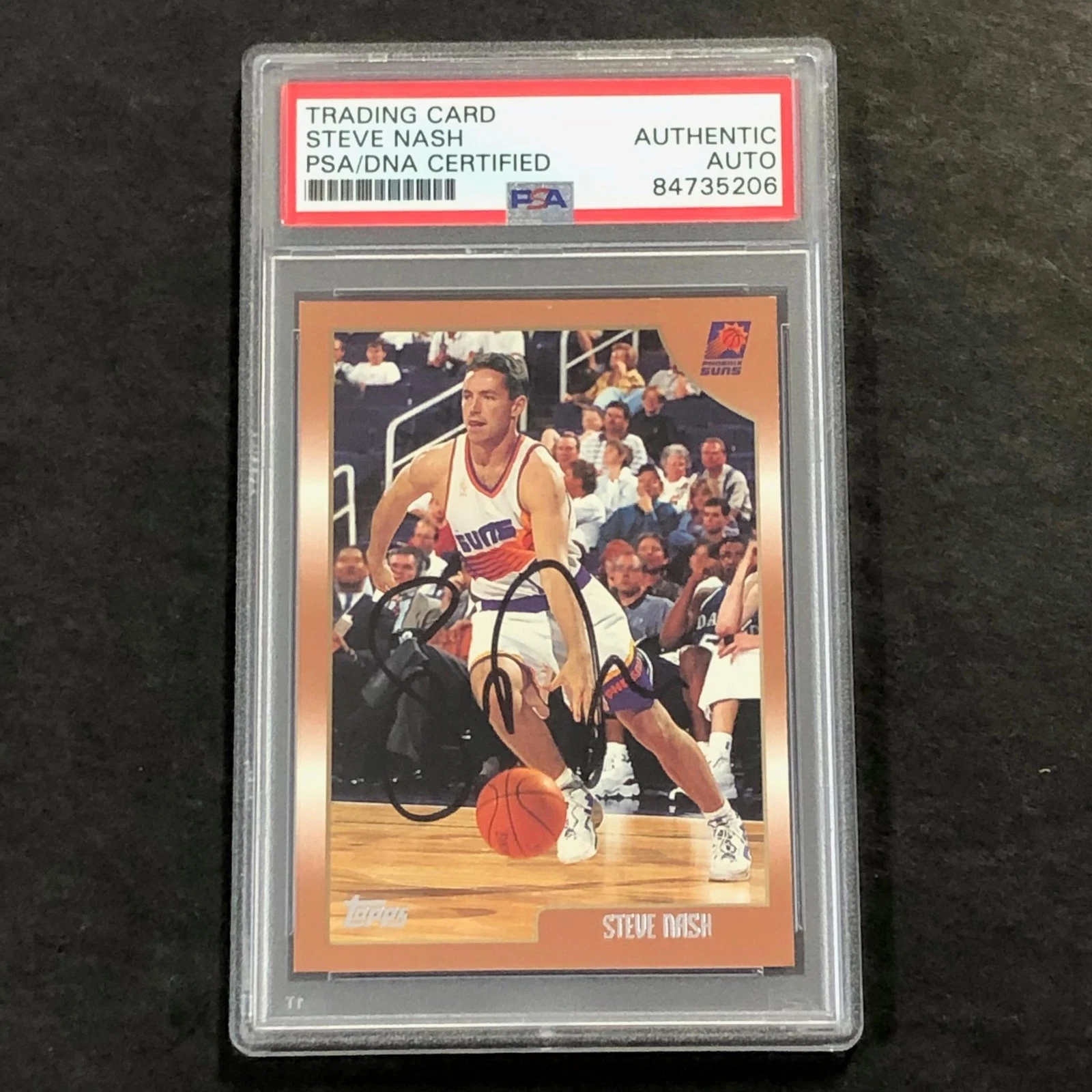 1998-99 TOPPS BASKETBALL #51 STEVE NASH SIGNED CARD AUTO PSA SLABBED SUNS COLLECTIBLE MEMORABILIA