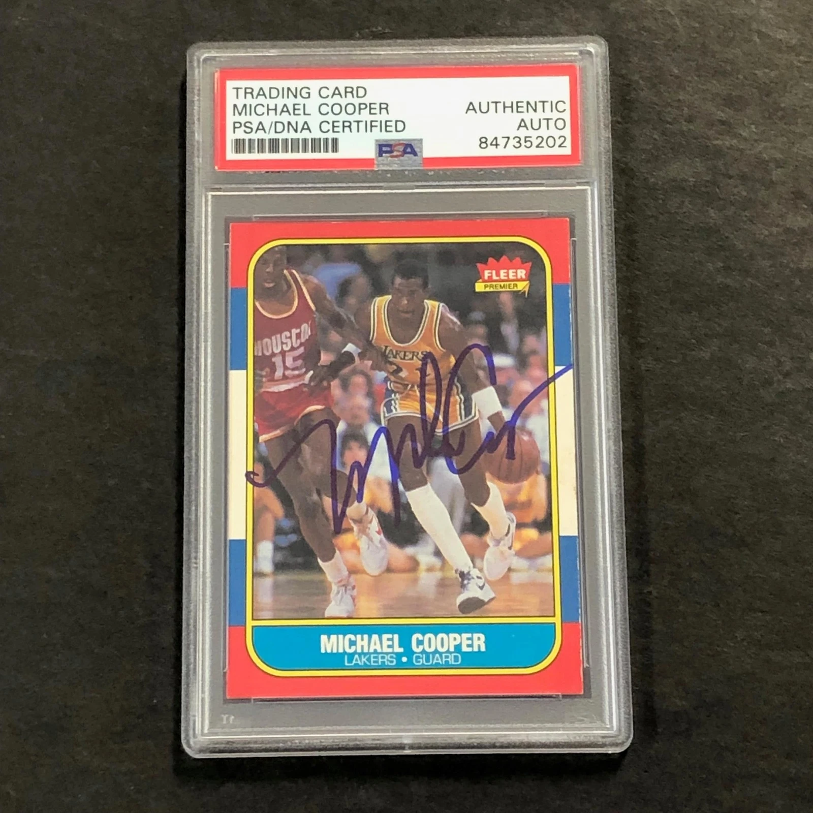 1986 Fleer #17 Michael Cooper Signed Card AUTO PSA Slabbed Lakers
