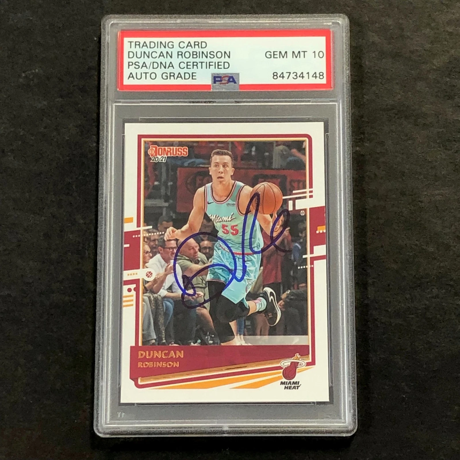 2020-21 Donruss #158 Duncan Robinson Signed Card AUTO 10 PSA Slabbed Heat
