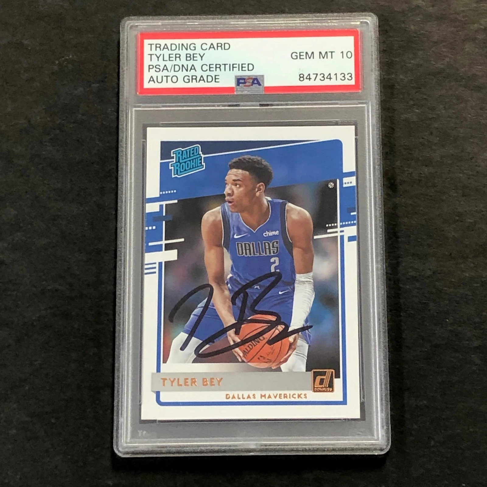 2020-21 Donruss Panini #243 Tyler Bey Card PSA AUTO GRADE 10 Slabbed Mavericks
