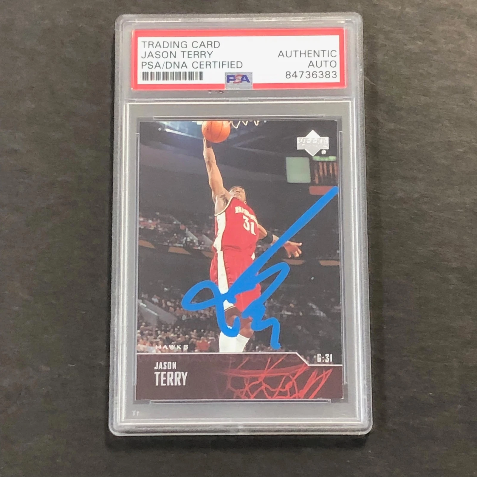 2003-04 Upper Deck #8 Jason Terry Signed Card AUTO PSA Slabbed Atlanta Hawks

