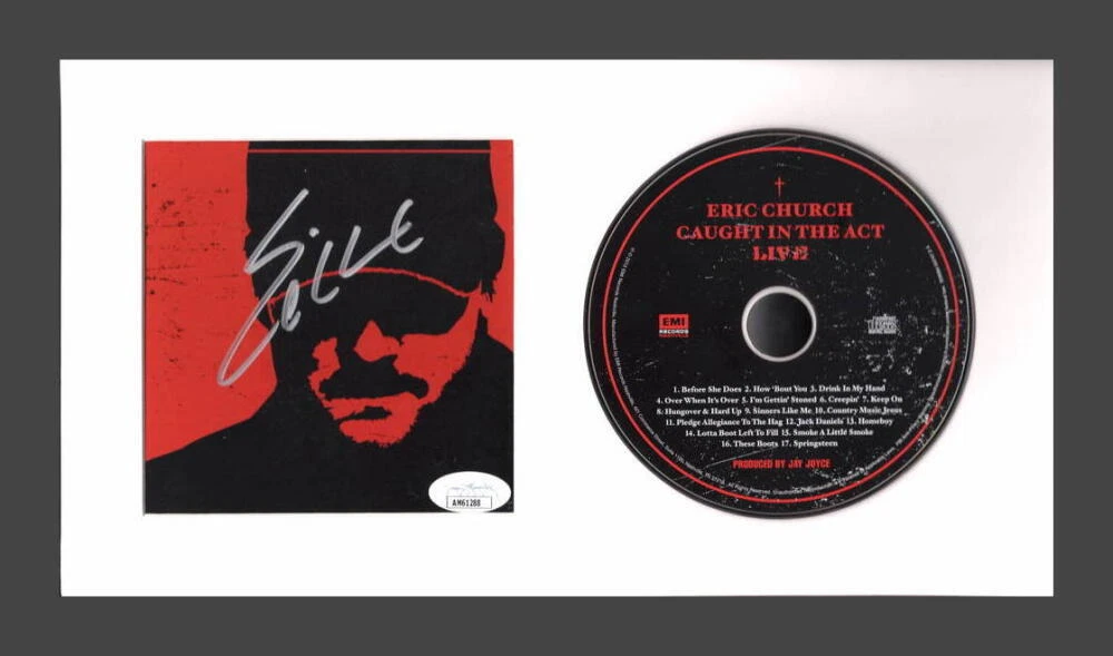 Eric Church Signed Autograph Caught in the Act Live Framed CD Display w/ JSA COA
