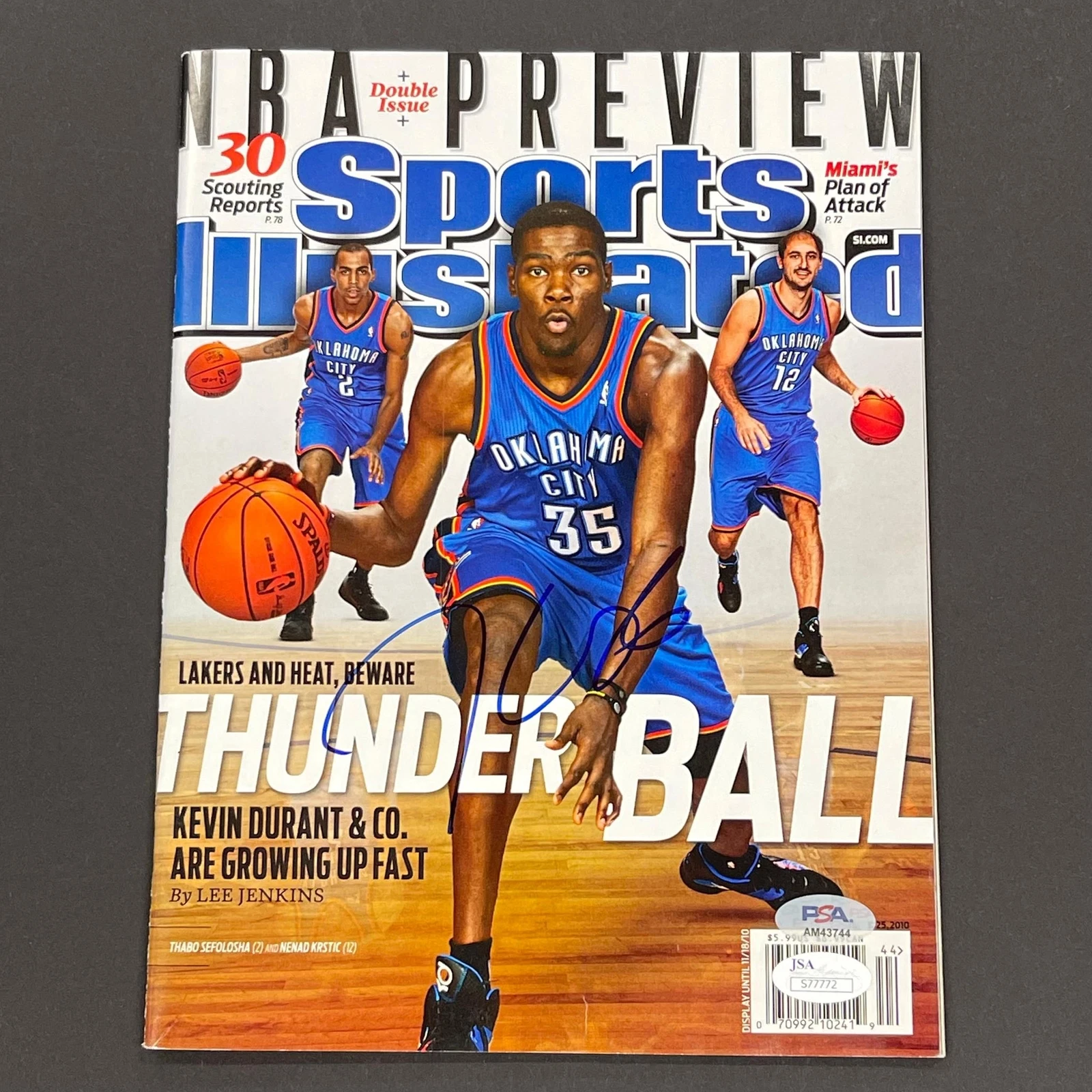 Kevin Durant Signed SI Magazine PSA/DNA Oklahoma City Thunder Autographed KD
