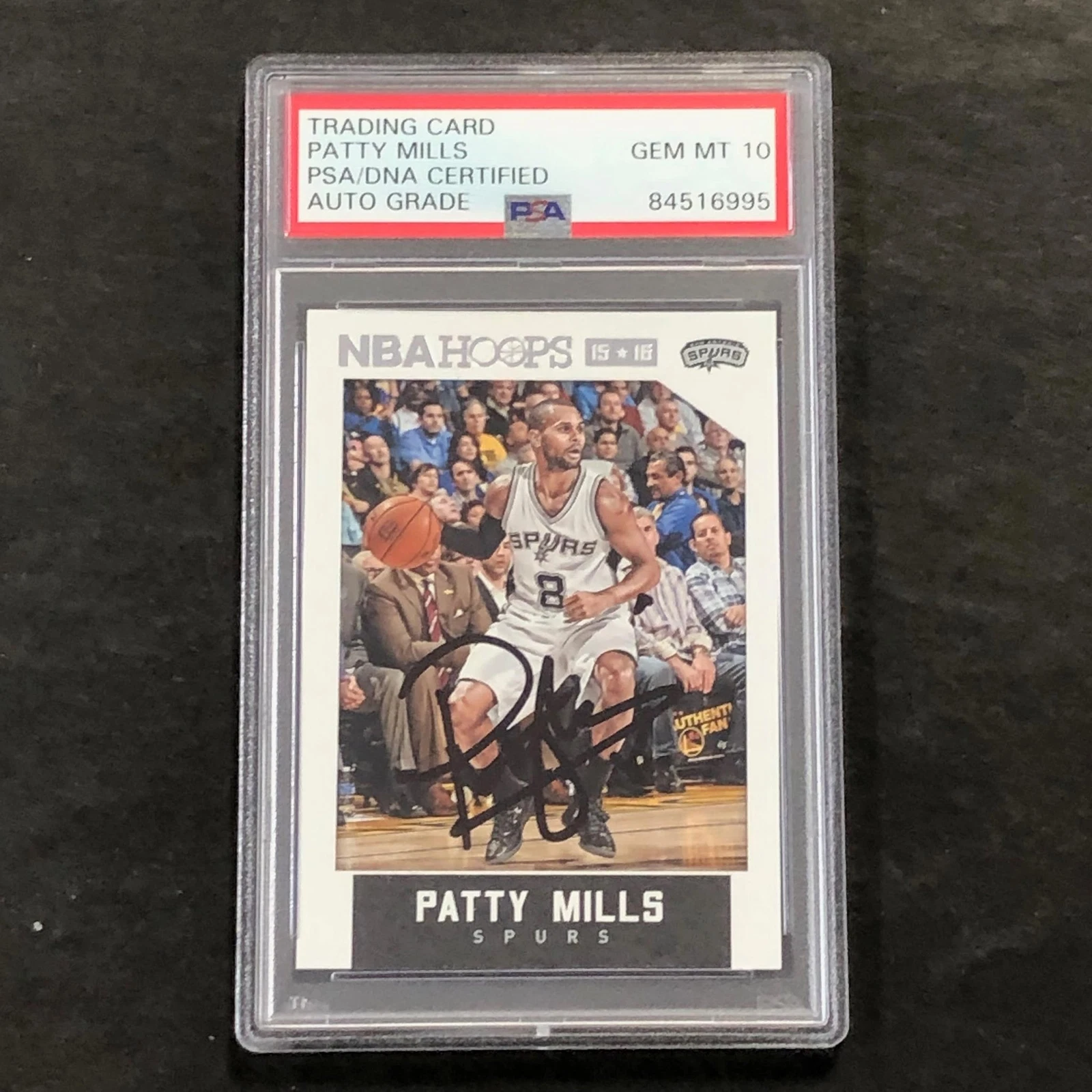 2015-16 Panini Hoops #206 Patty Mills Signed Card AUTO 10 PSA/DNA Slabbed Spurs
