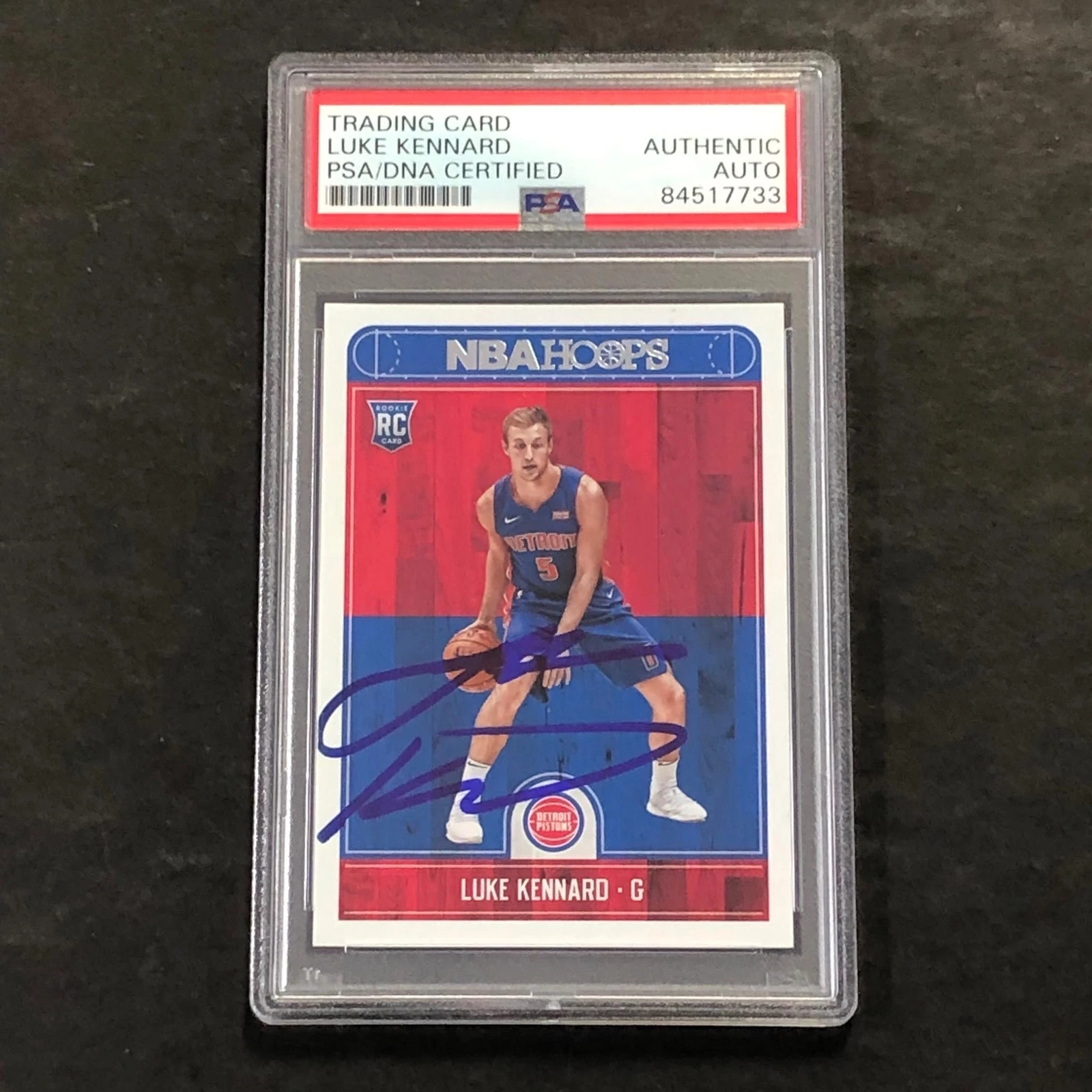 2017-18 Panini Hoops #262 Luke Kennard Signed Rookie Card AUTO PSA Slabbed Pisto
