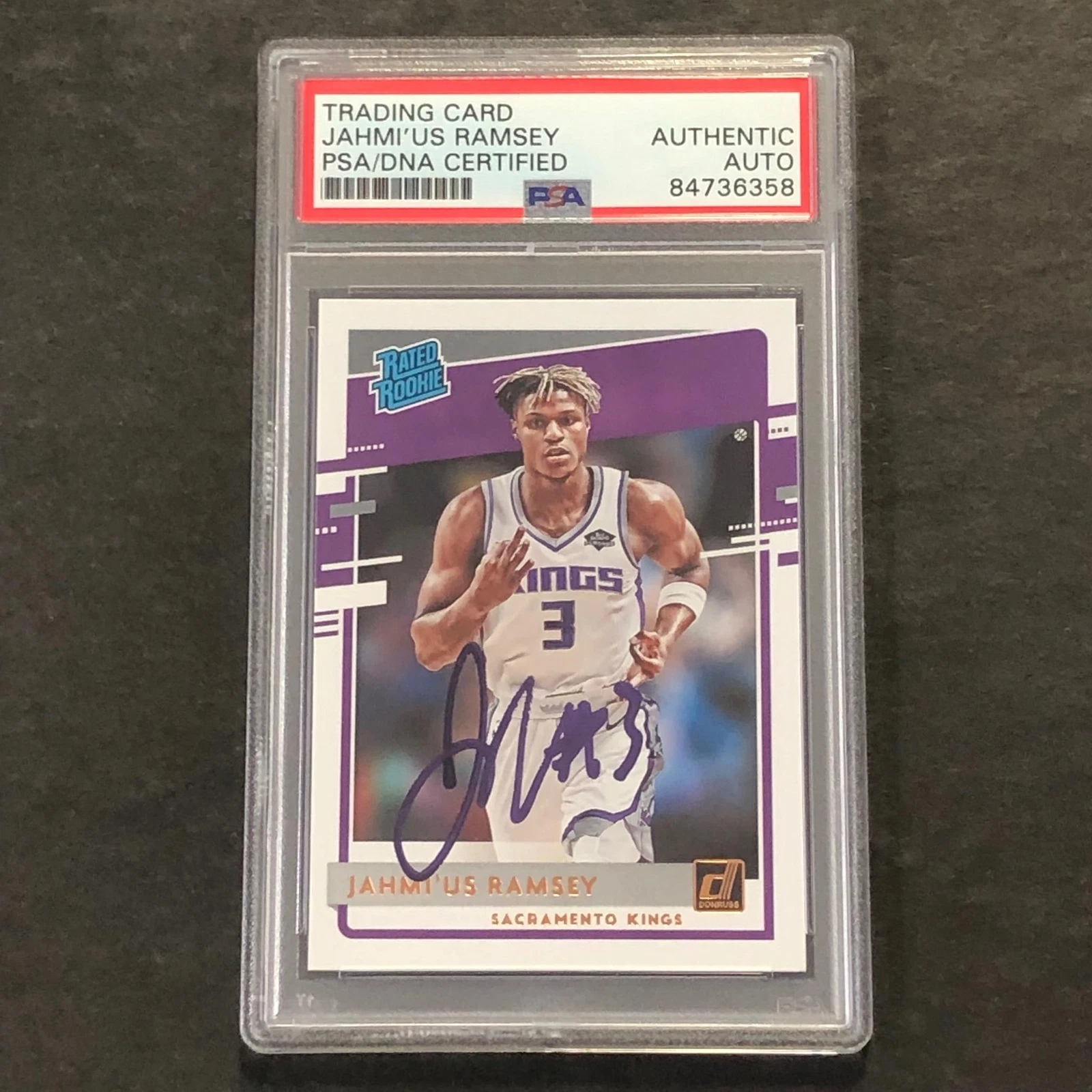 2020-21 Panini Donruss #247 Jahmius Ramsey Signed Card AUTO PSA Slabbed Kings
