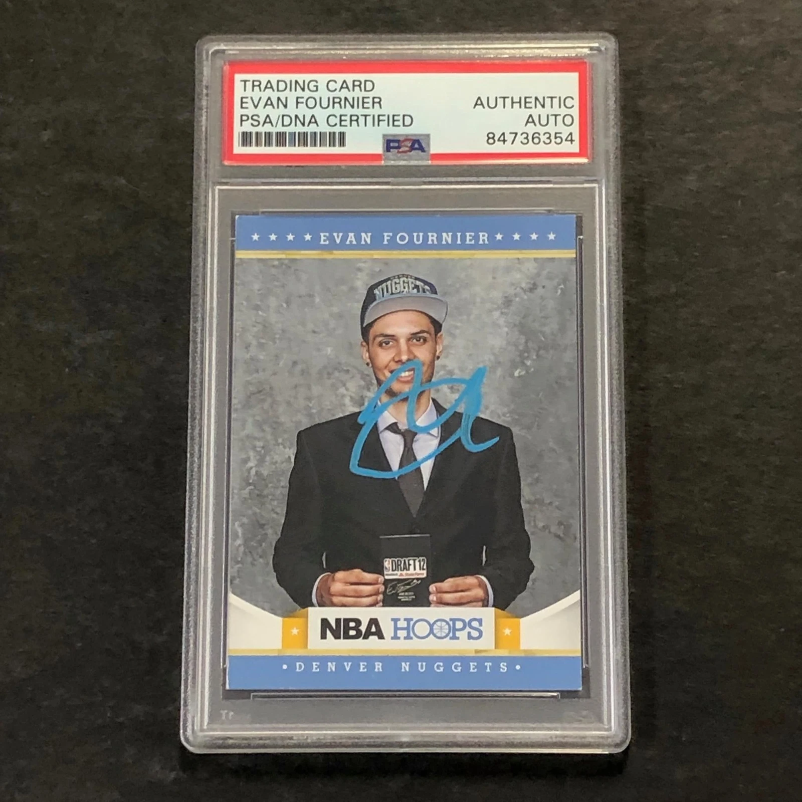 2012-13 Panini NBA Hoops #290 EVAN FOURNIER Signed Card AUTO PSA Slabbed Nuggets
