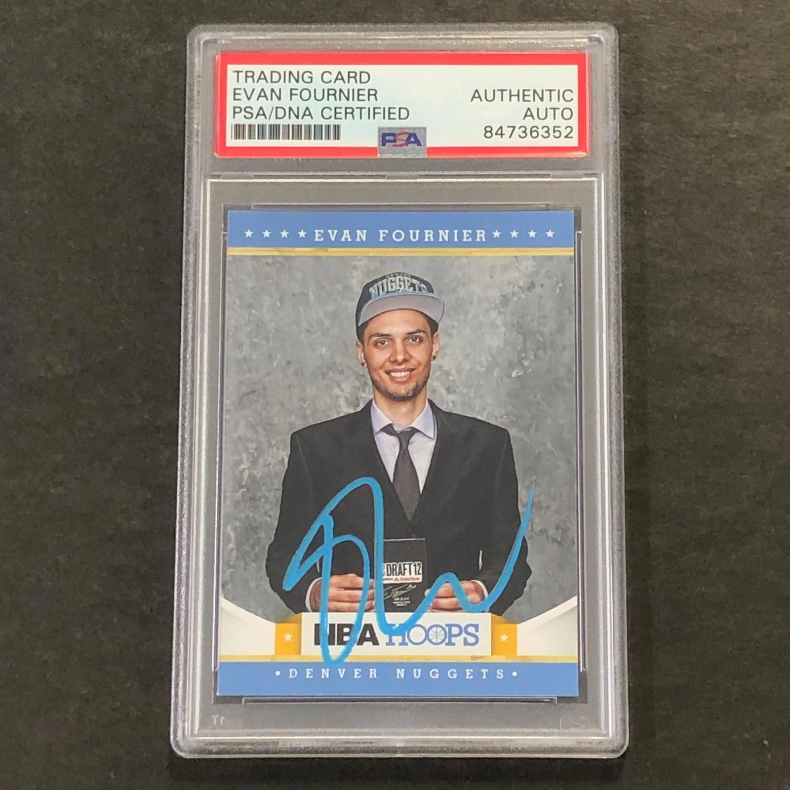 2012-13 Panini NBA Hoops #290 EVAN FOURNIER Signed Card AUTO PSA Slabbed Nuggets
