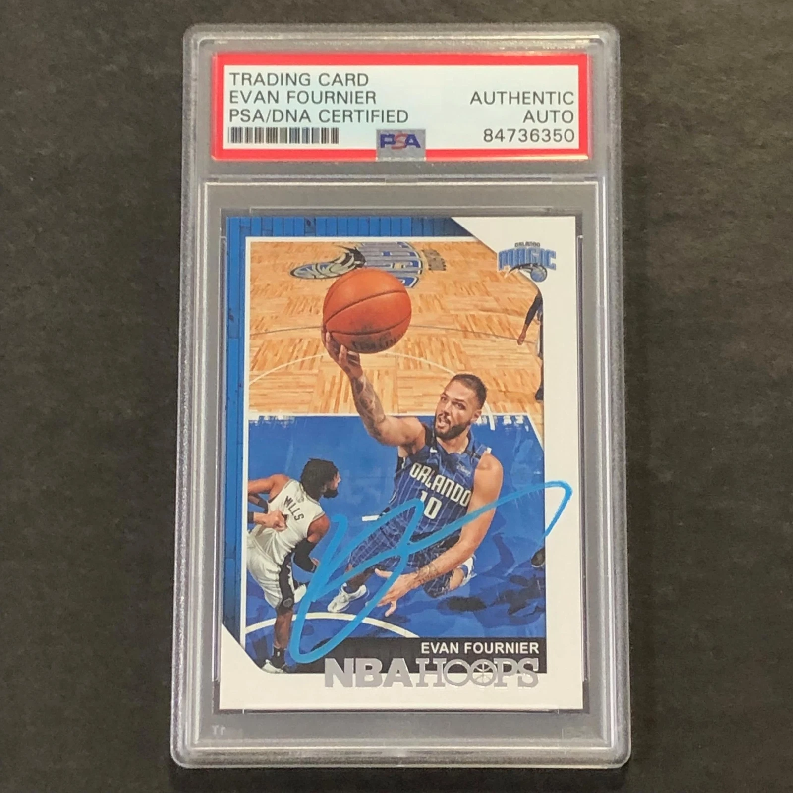 2018-19 Panini NBA Hoops #169 EVAN FOURNIER Signed Card AUTO PSA Slabbed Magic
