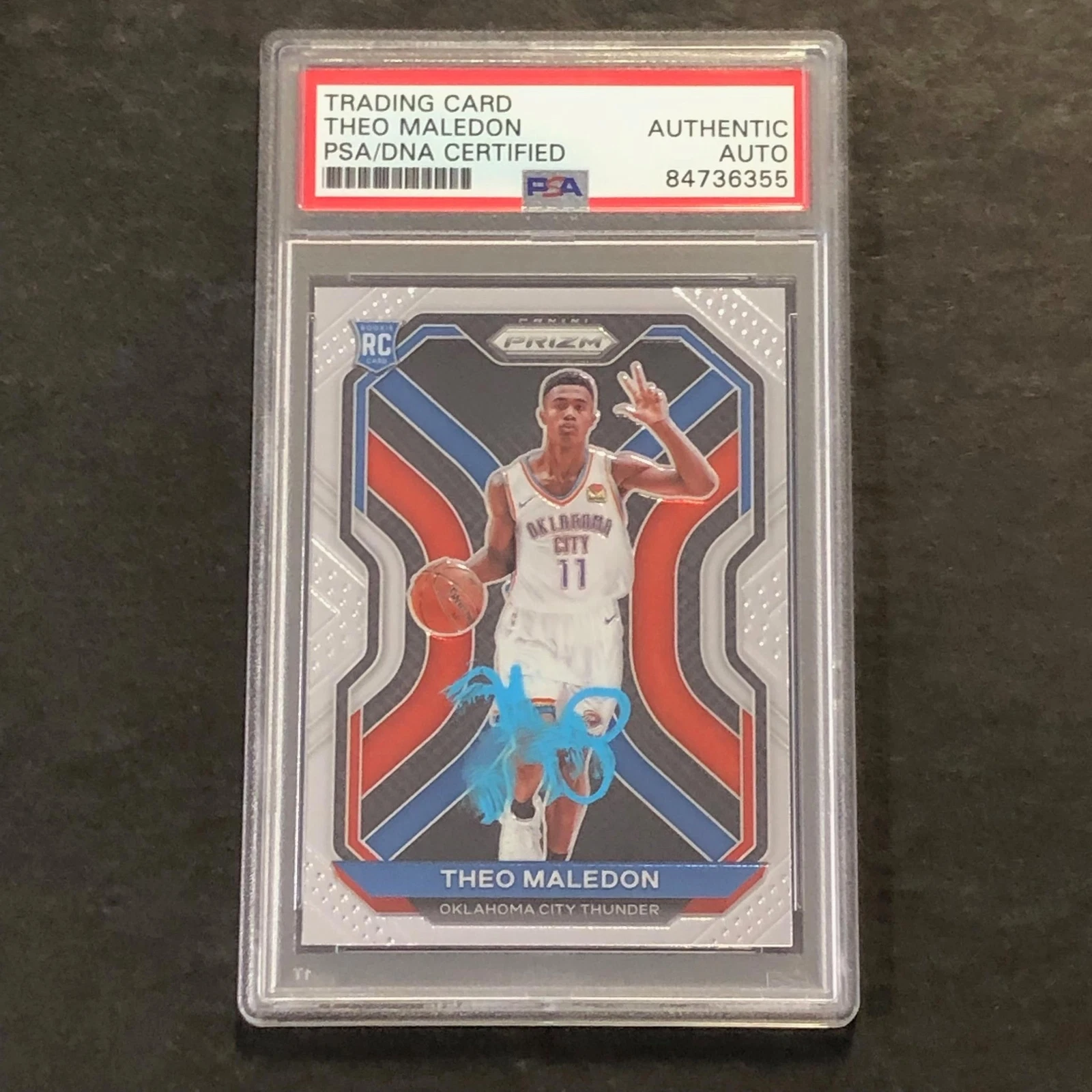 2020-21 Panini Prizm #289 Theo Maledon Signed Card AUTO PSA Slabbed RC Thunder
