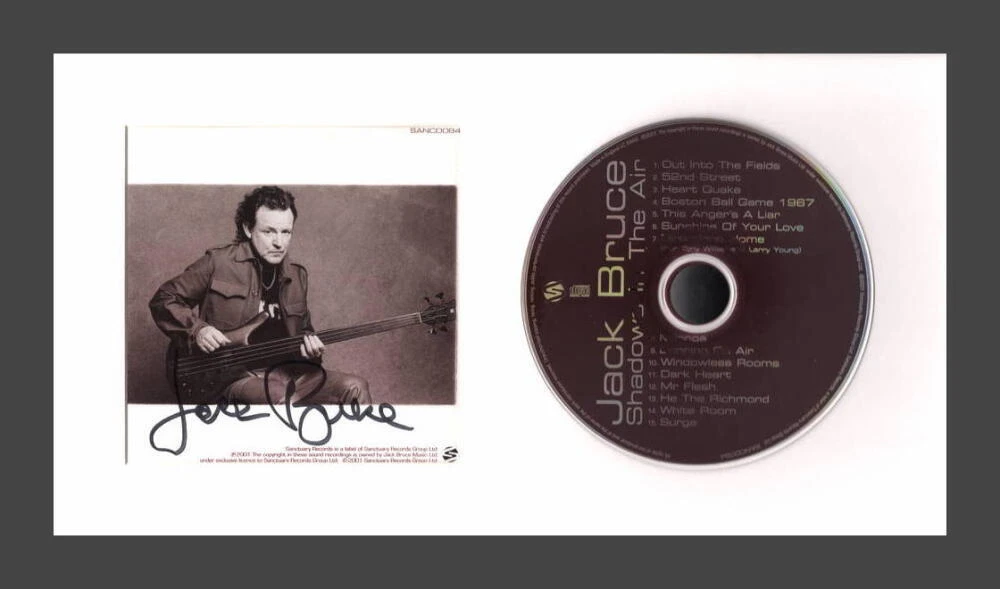 Jack Bruce Cream Signed Autograph Shadows in the Air Framed CD Display - Beckett
