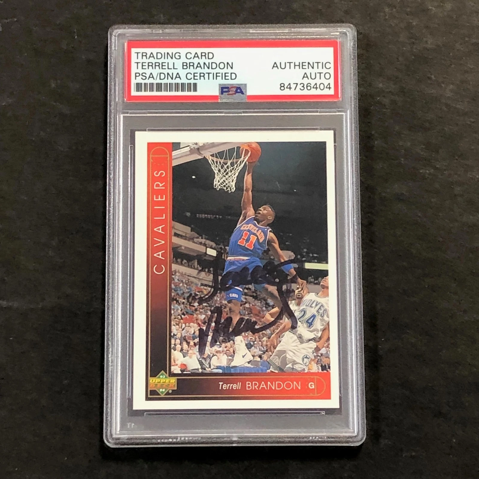 1993-94 Upper Deck #22 Terrell Brandon Signed Card AUTO PSA/DNA Slabbed Cavalier
