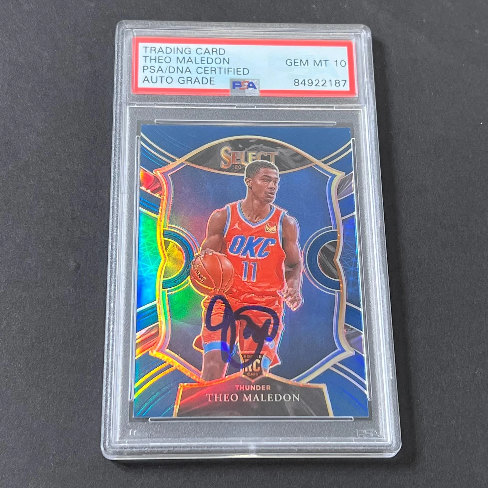 2020-21 Panini Select #94 Theo Maledon Signed Card AUTO 10 PSA Slabbed RC Thunde
