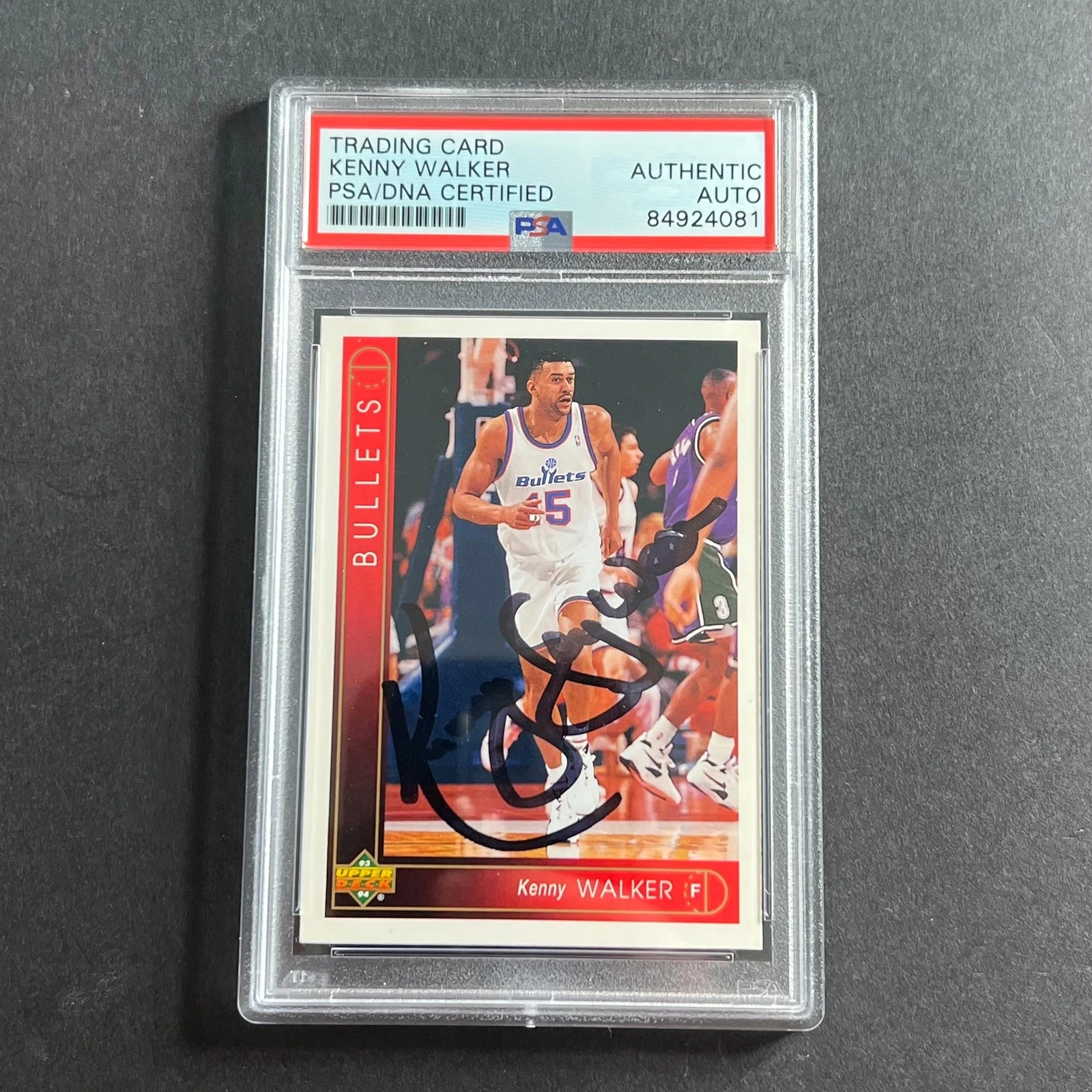 1993-94 Upper Deck #368 Kenny Walker Signed Card AUTO PSA Slabbed Bullets

