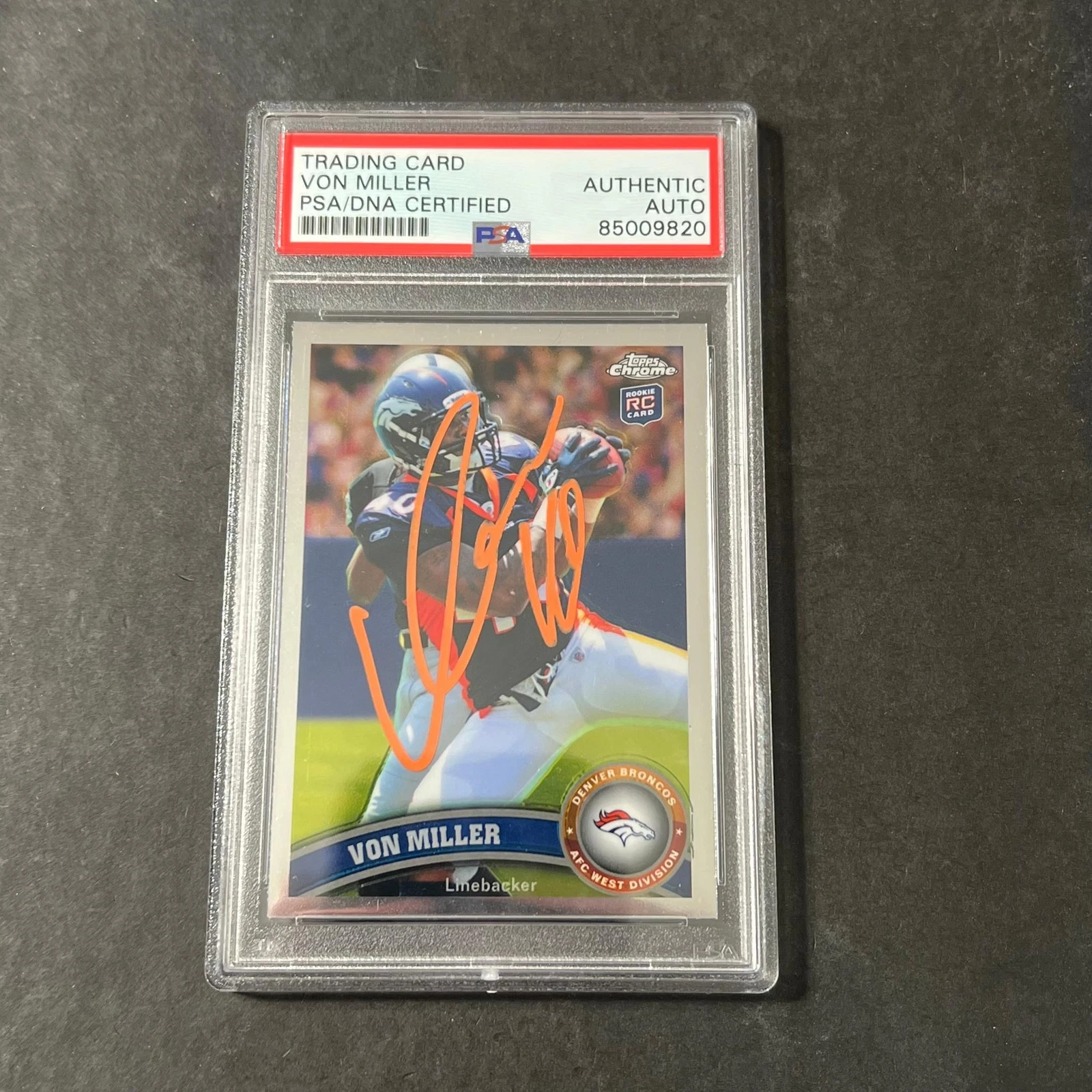 2011 Topps Chrome Rookie Card #212 Vonn Miller Signed Card AUTO PSA Slabbed Bron

