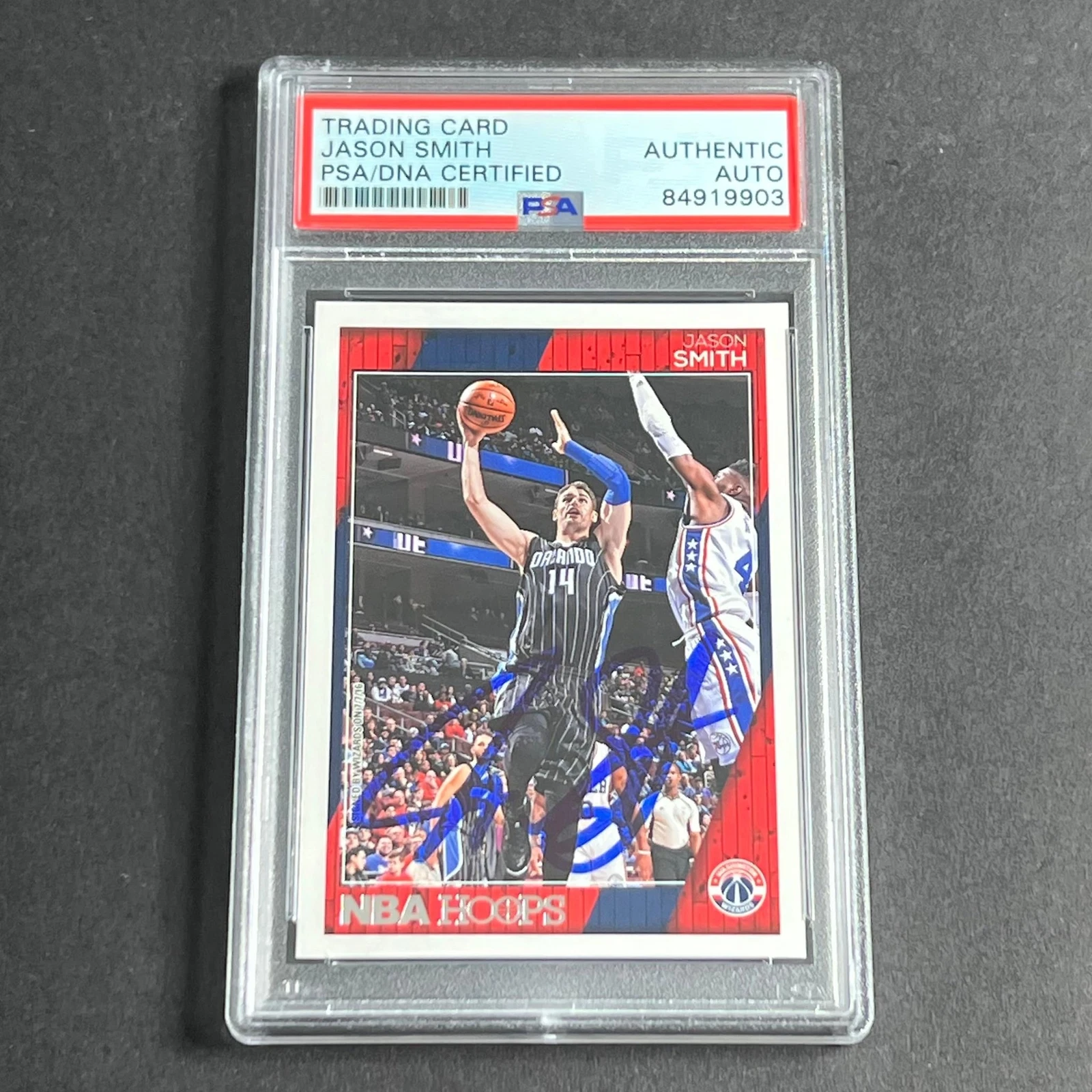 2016-17 NBA Hoops #260 Jason Smith Signed Card AUTO 10 PSA Slabbed Wizards
