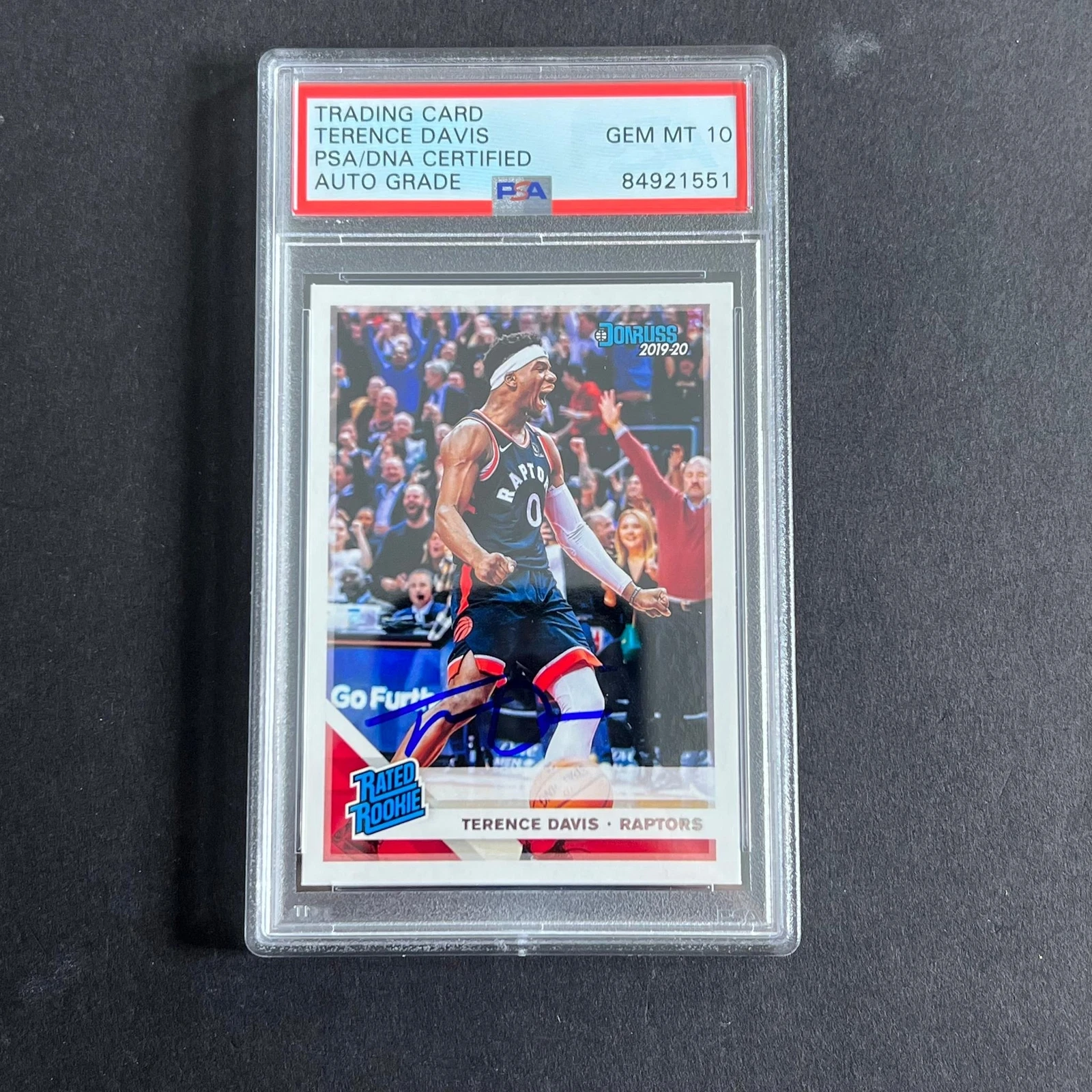 2019-20 DonRuss Rated Rookie #196 Terence Davis Signed Card AUTO 10 PSA Slabbed
