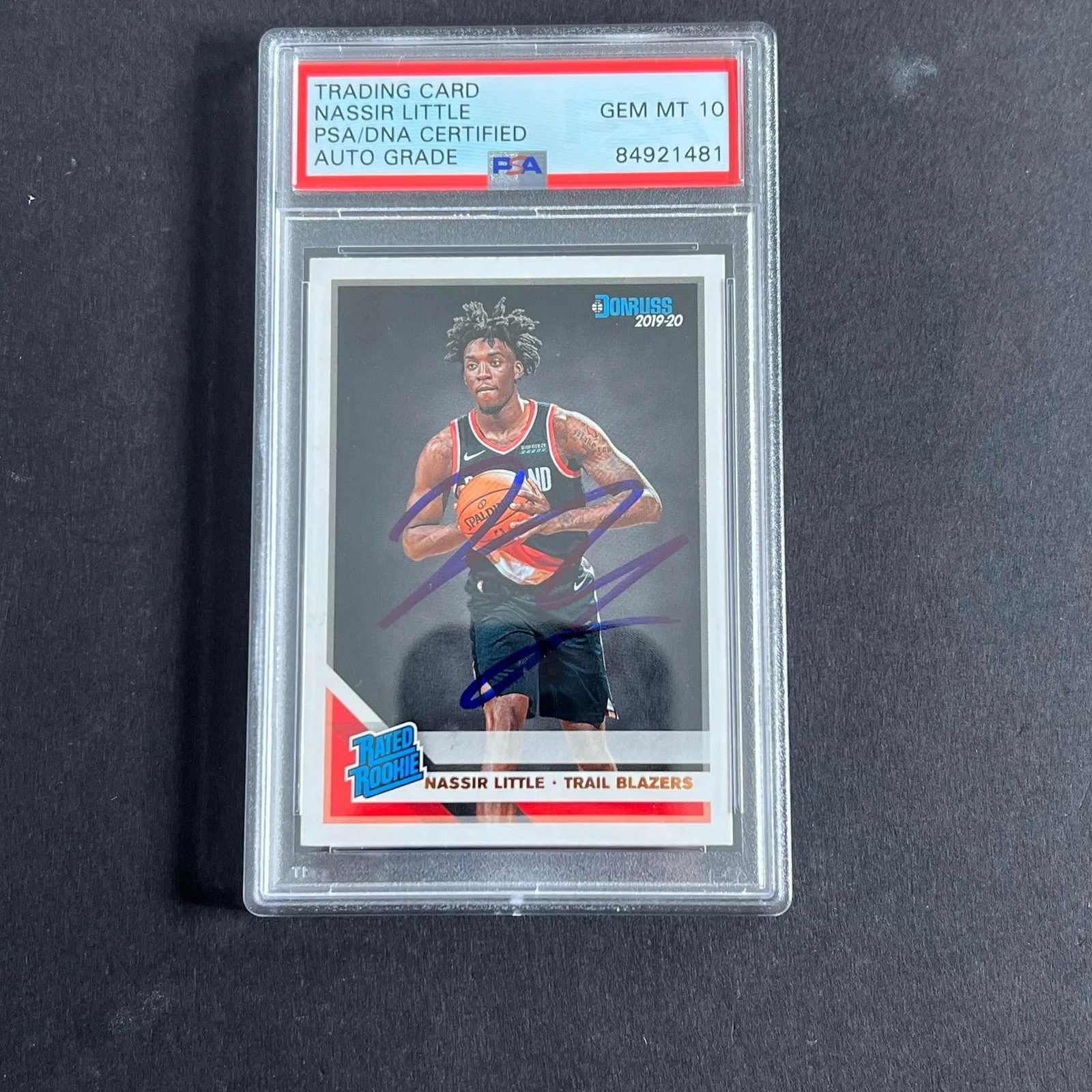 2019-20 Donruss Rated Rookie #223 Nassir Little Signed Rookie Card AUTO 10 PSA S
