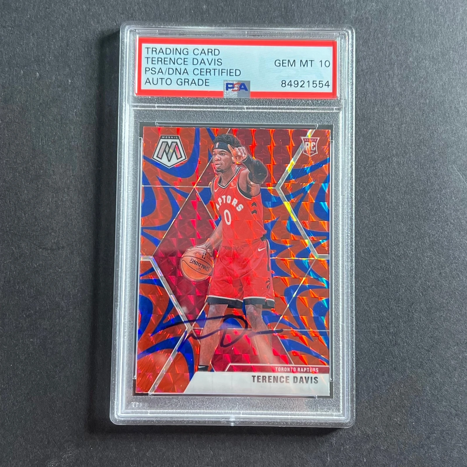 2019-20 Panini Mosaic #226 Terence Davis Signed Card AUTO 10 PSA Slabbed RC Rapt
