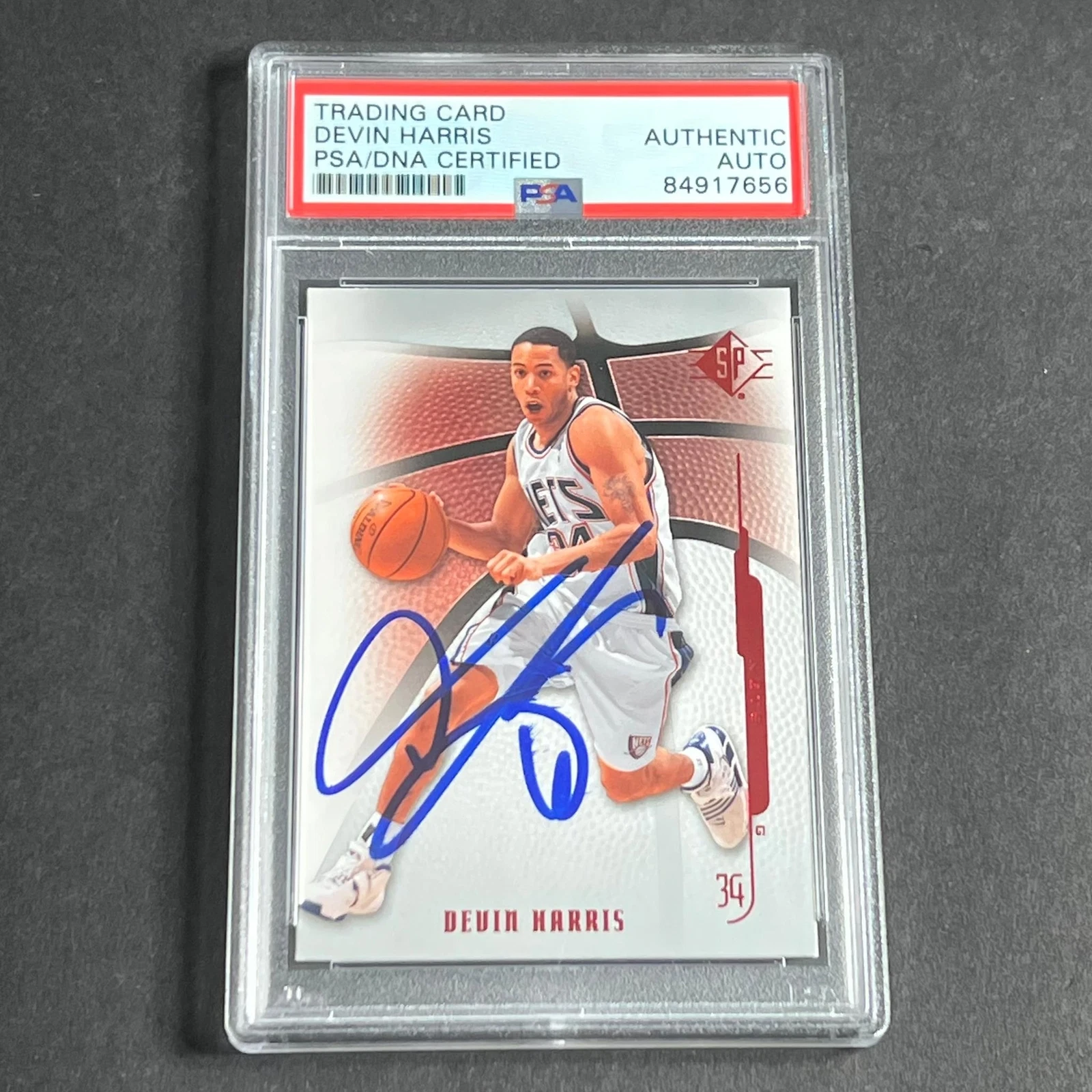 2008-09 Upper Deck SP #32 Devin Harris Signed Card AUTO PSA NETS Slabbed
