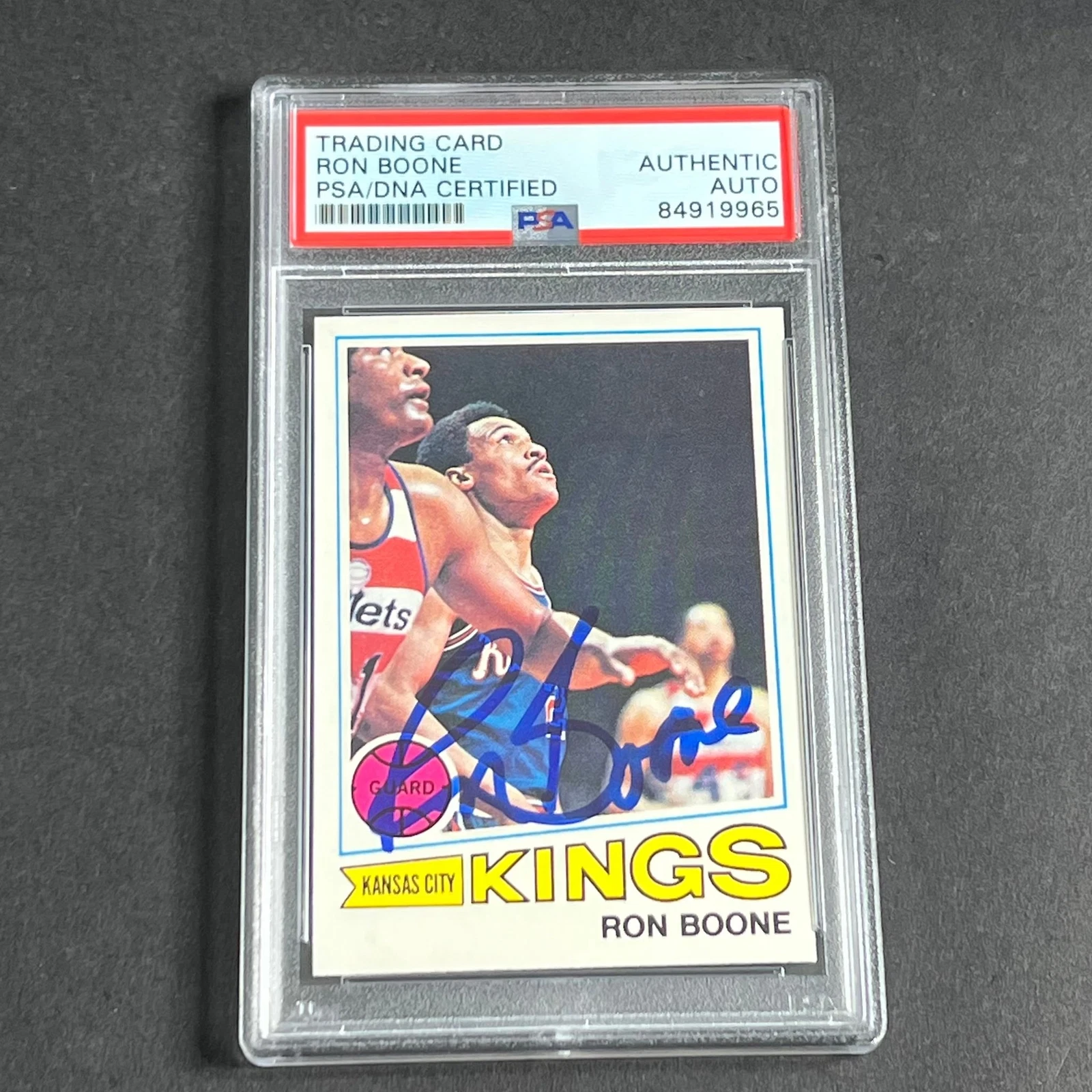1976-77 Topps #119 RON BOONE Signed AUTO 10 PSA Slabbed Kansas City Kings
