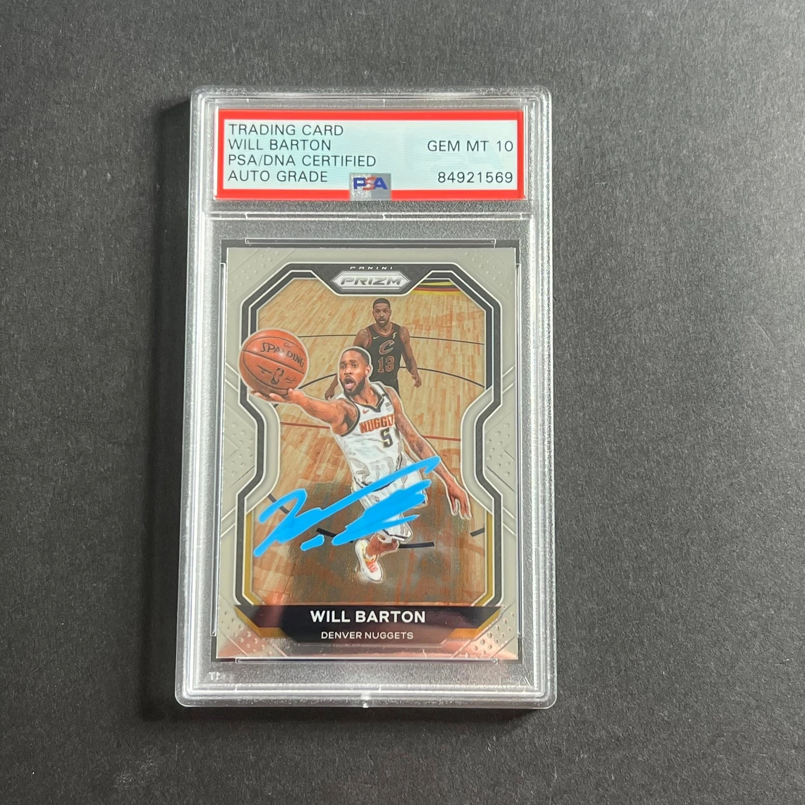 2020-21 Panini Prizm #79 Will Barton Signed Card AUTO 10 PSA Slabbed Nuggets
