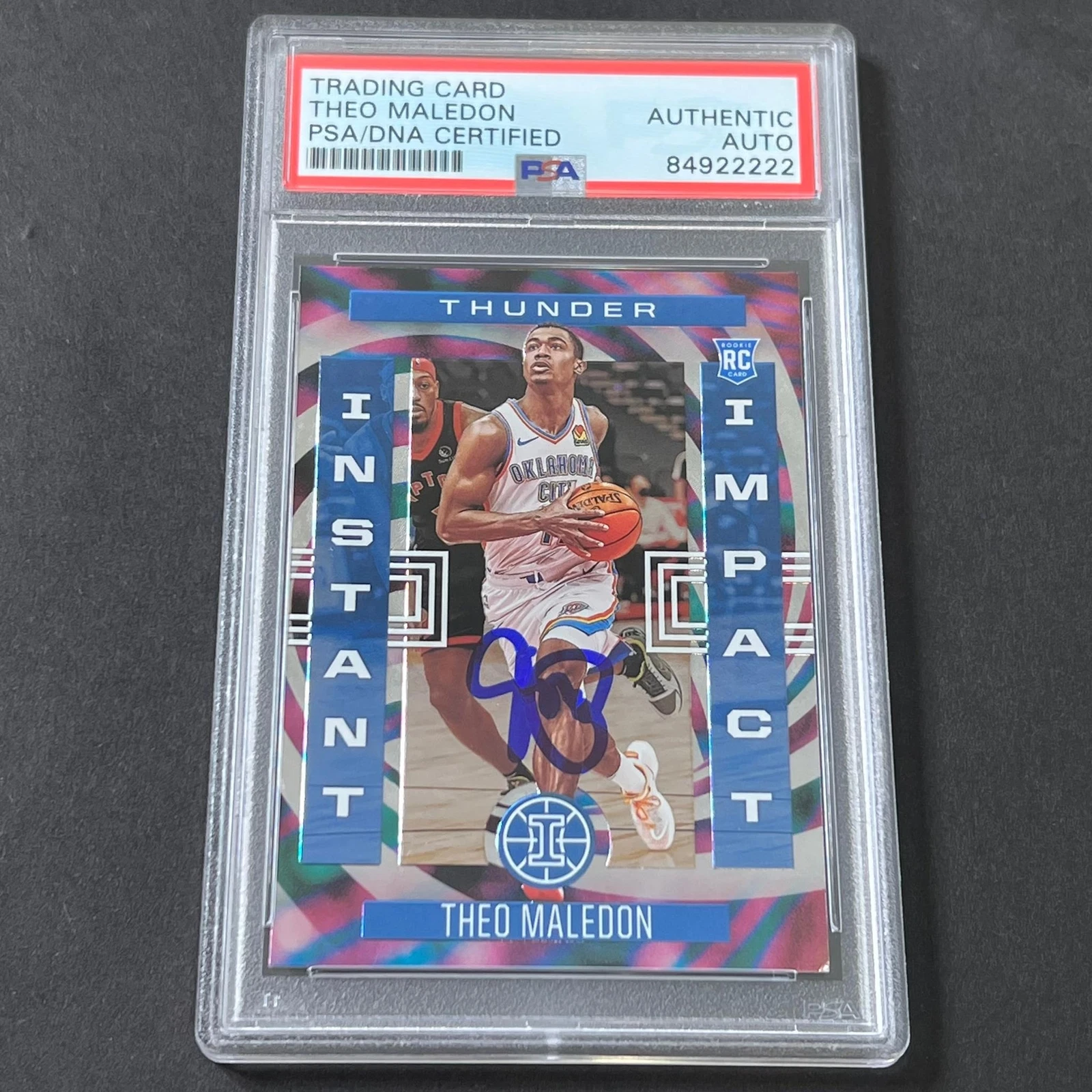 2020-21 Panini Illusions #15 Theo Maledon Signed Card AUTO PSA Slabbed Thunder
