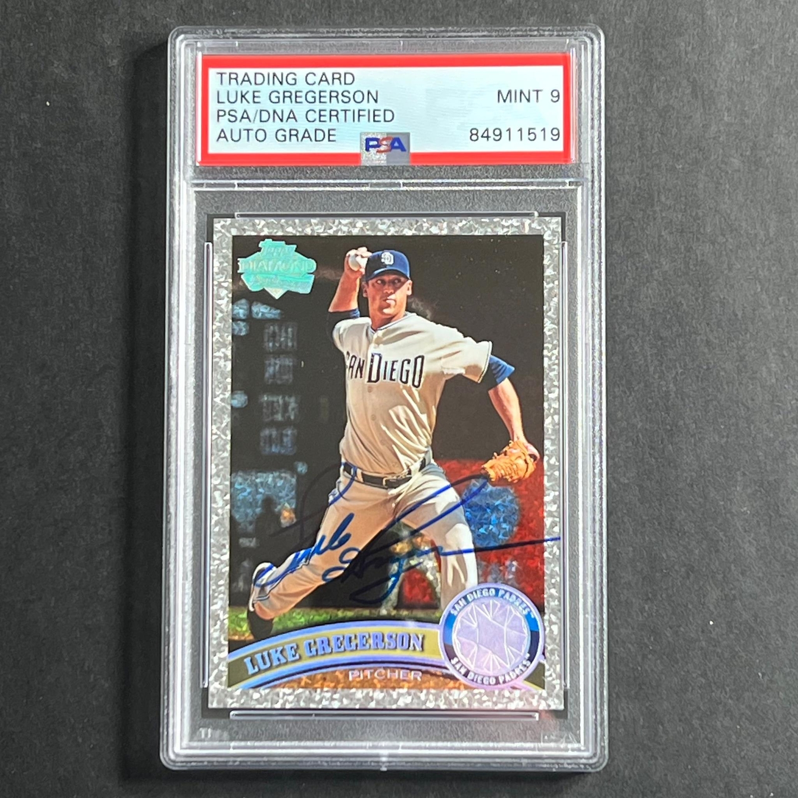 2011 Topps Baseball #561 Luke Gregerson Signed Card PSA Slabbed Auto Grade 9 Pad
